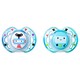 Tommee Tippee 2X 0-6M Fun Style Soother-Blue image number 1