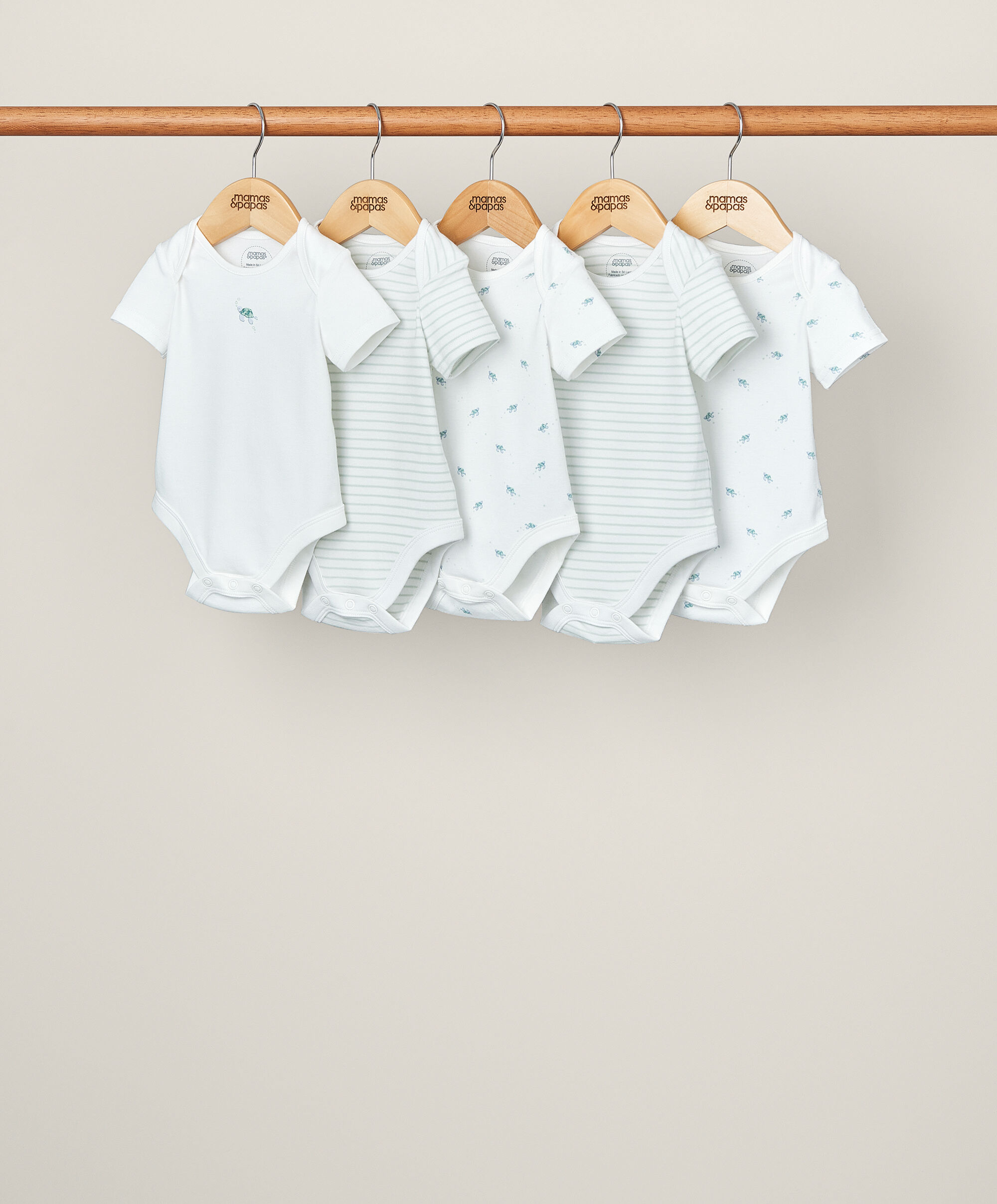Turtle Short Sleeve Bodysuits (Pack of 5) - Blue