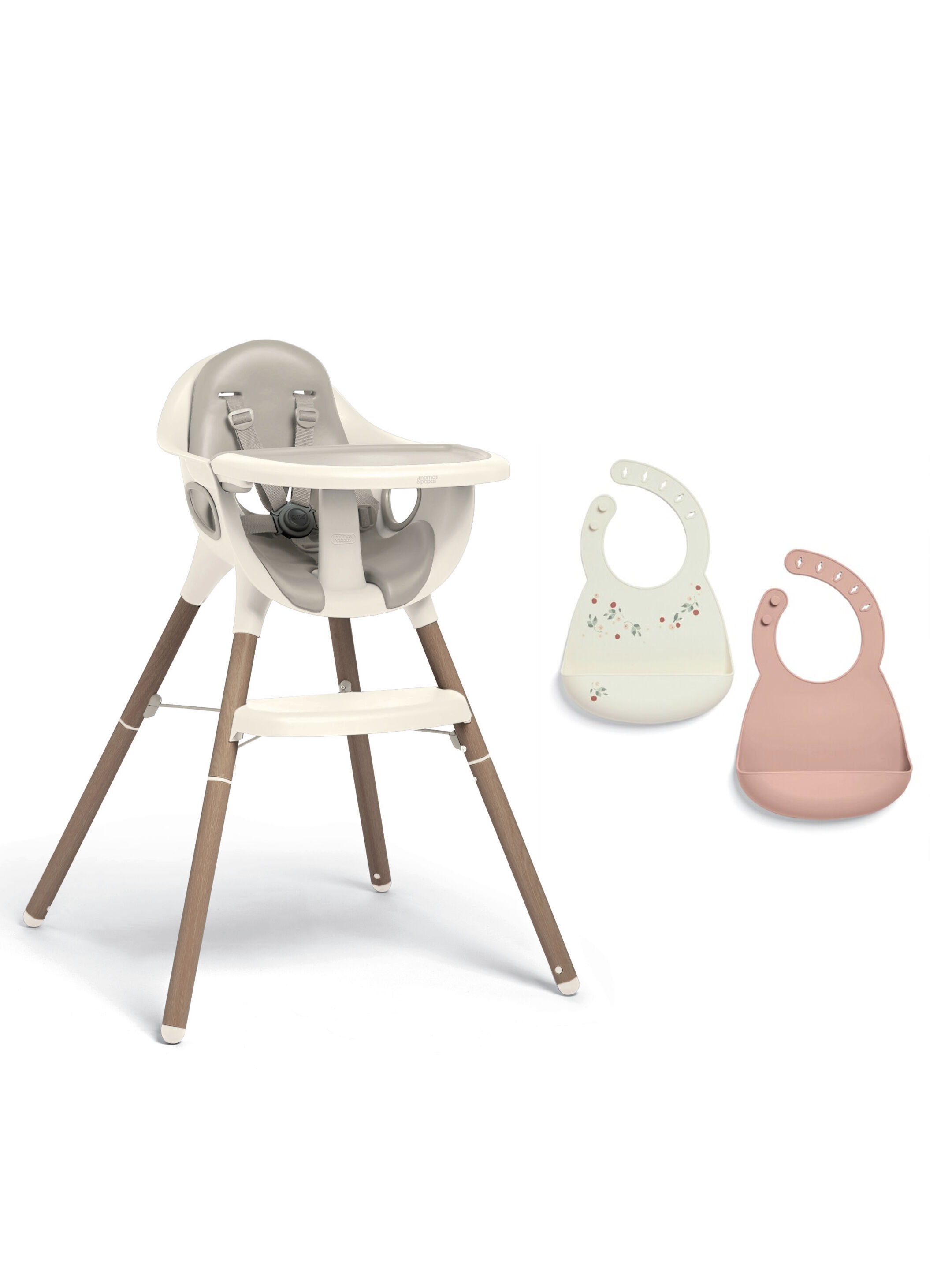 Juice High Chair with Silicone Bibs Set - Croissant image number 1