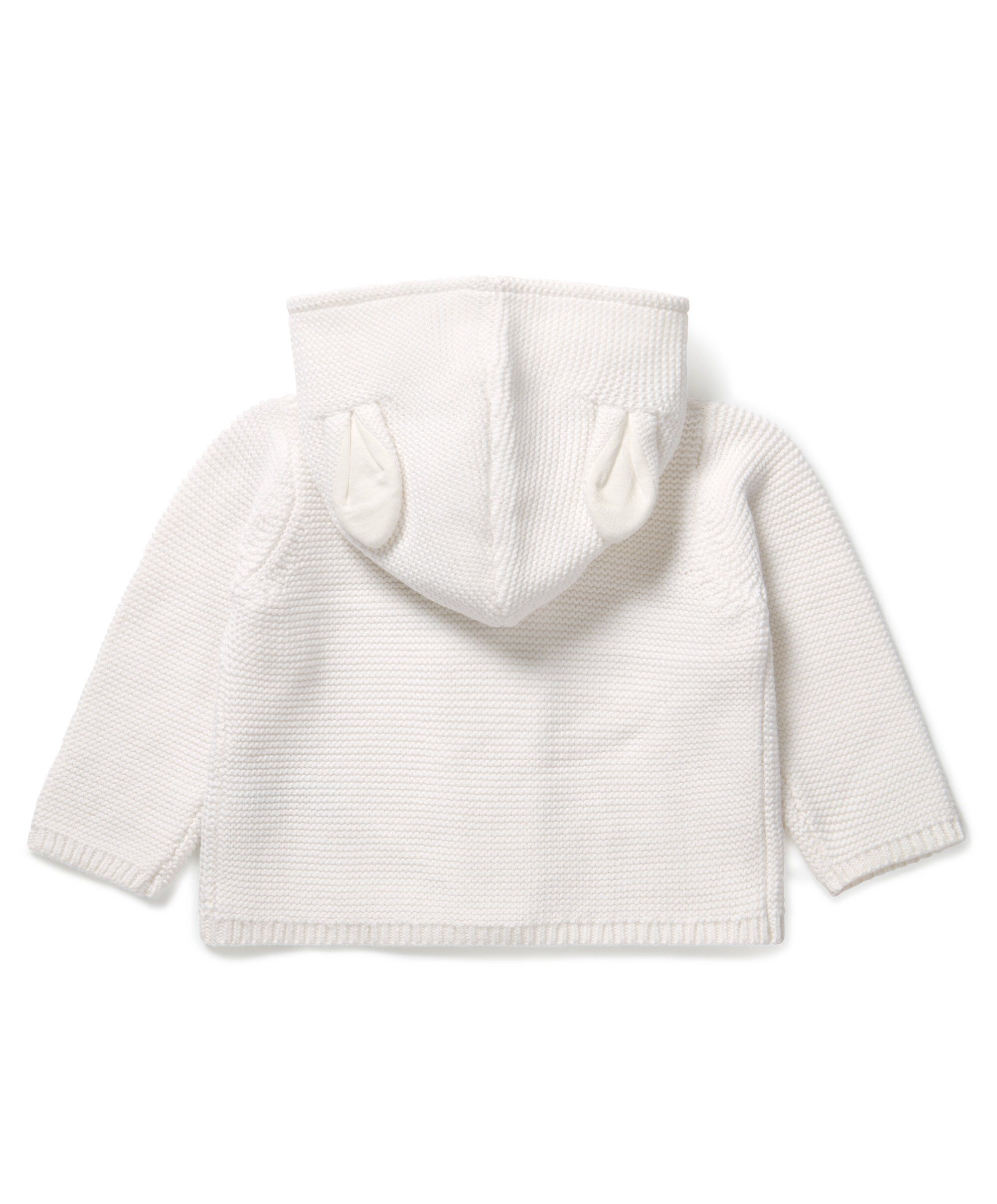 White Cardigan With Hood Ears image number 2