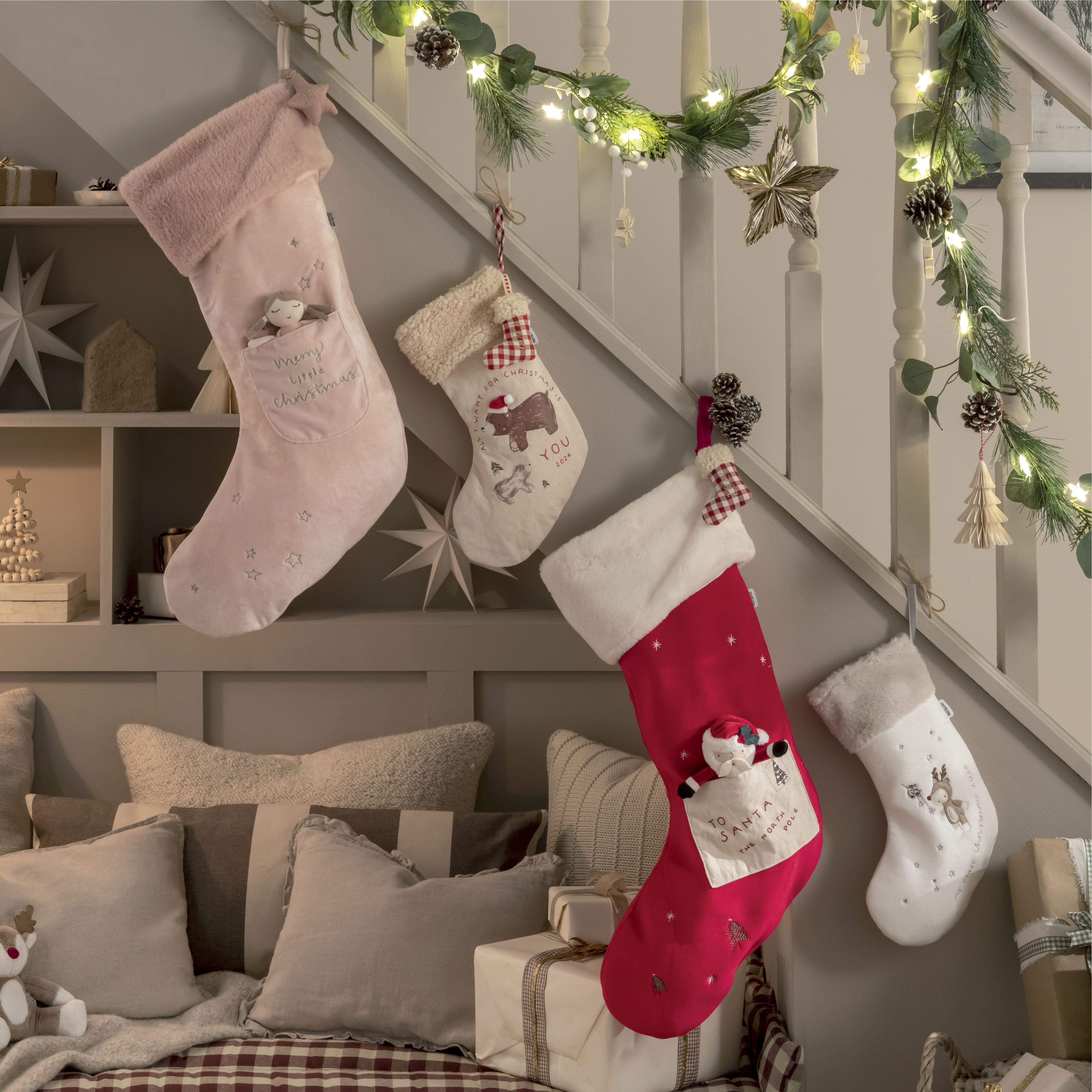 Large Stocking with Toy - Bella Pink 2024 image number 4