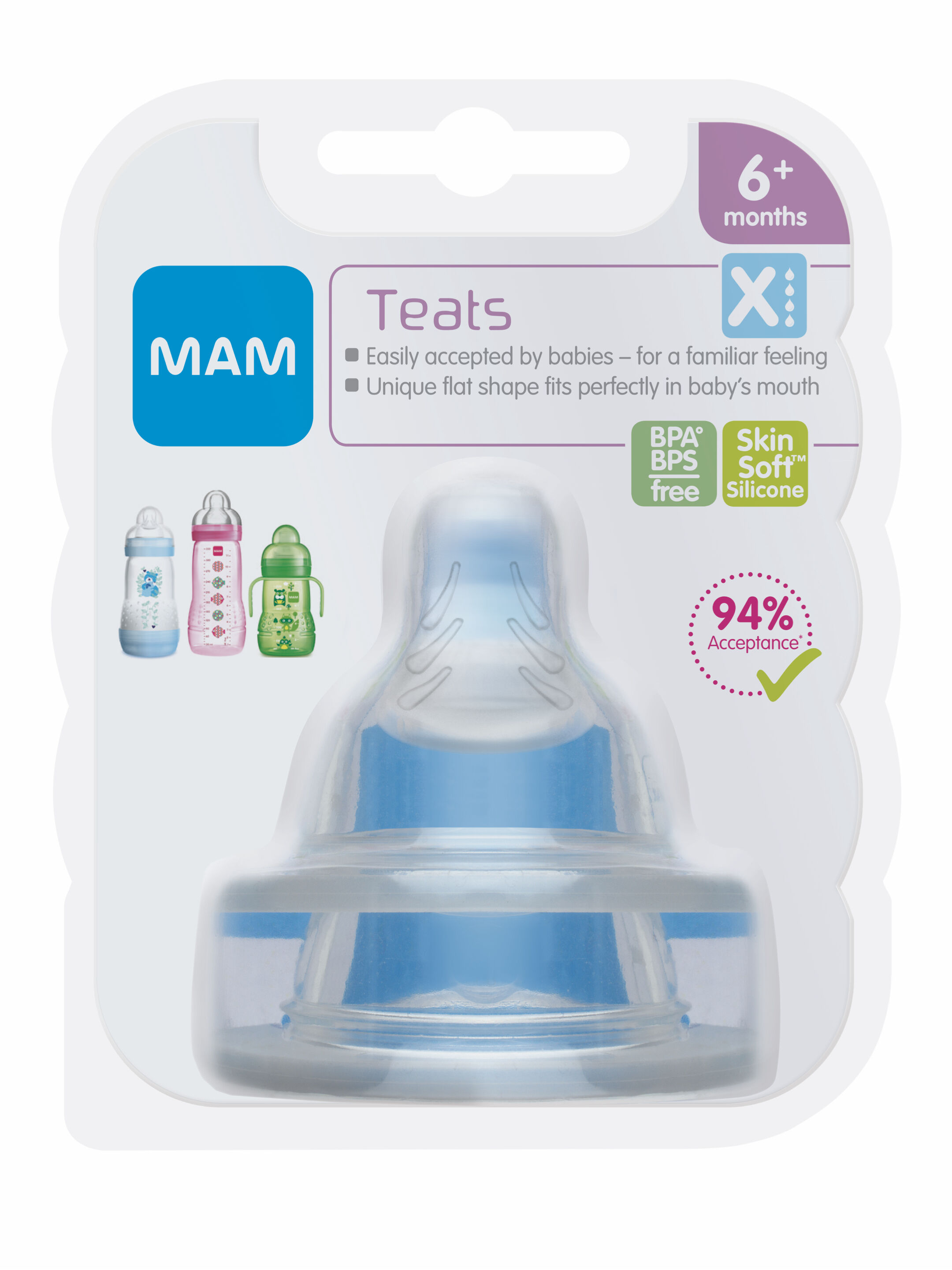 Mam Baby Teat Size X Silicone Teat/Spout - 6 M+ | Clear  Clear  - Pack of 2 image number 5