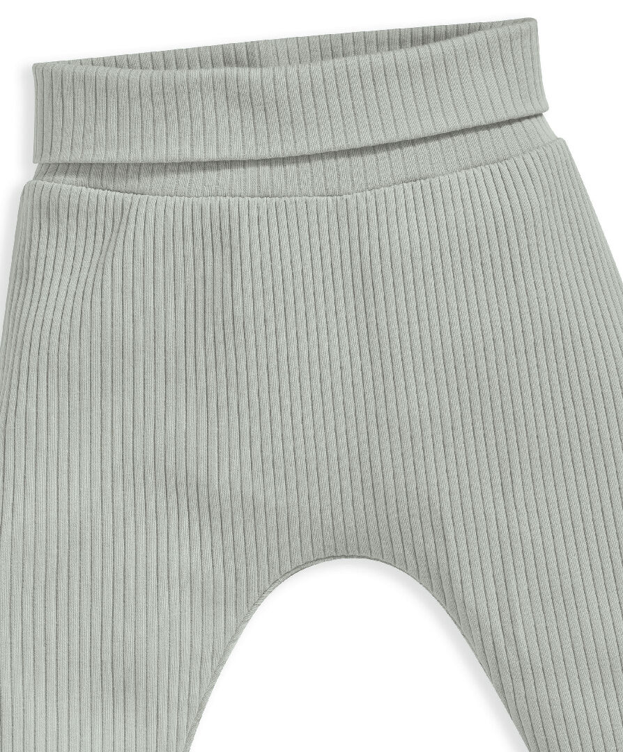 Organic Cotton Green Ribbed Leggings image number 3