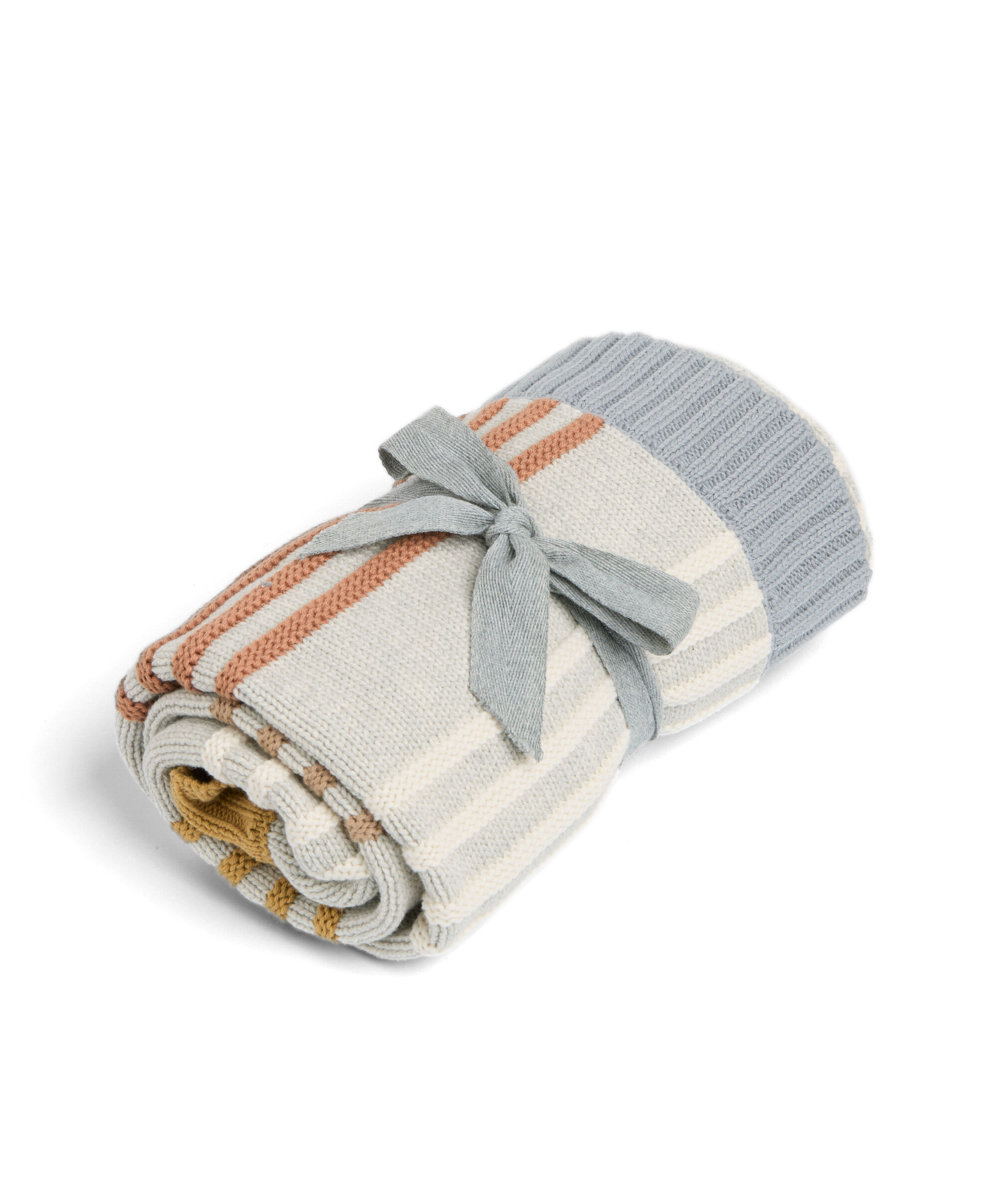 Knitted Blanket - Multi Brder Stripe image number 1
