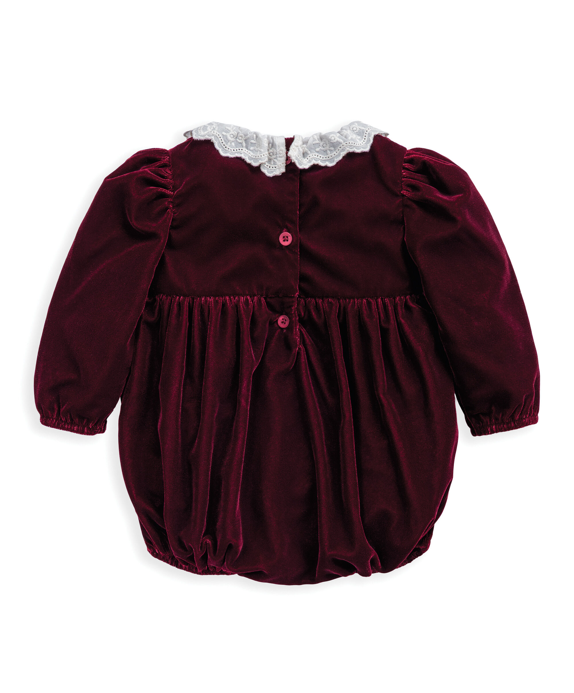 Burgendy Velvet Romper image number 3