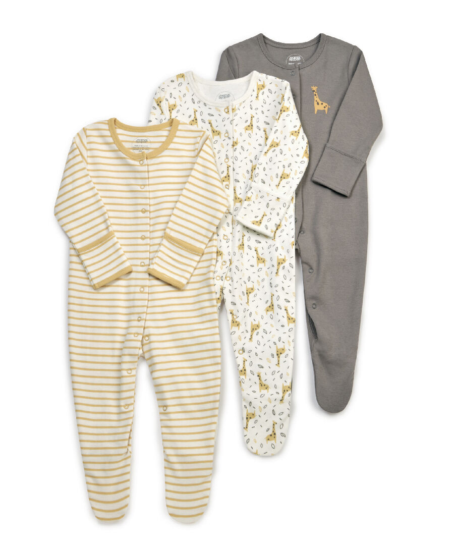 Giraffe Sleepsuits 3 Pack image number 1
