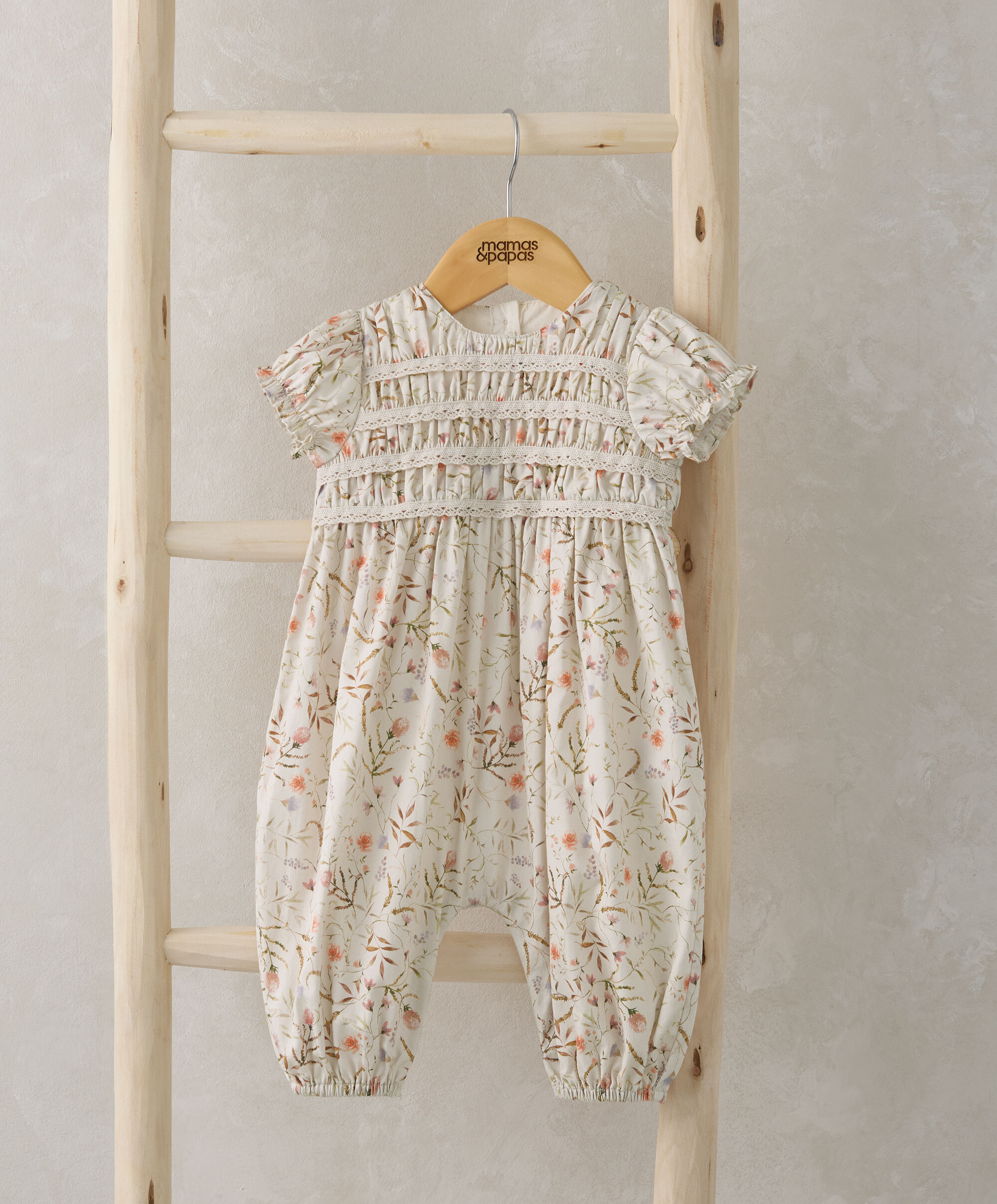 Floral Smock Romper image number 1