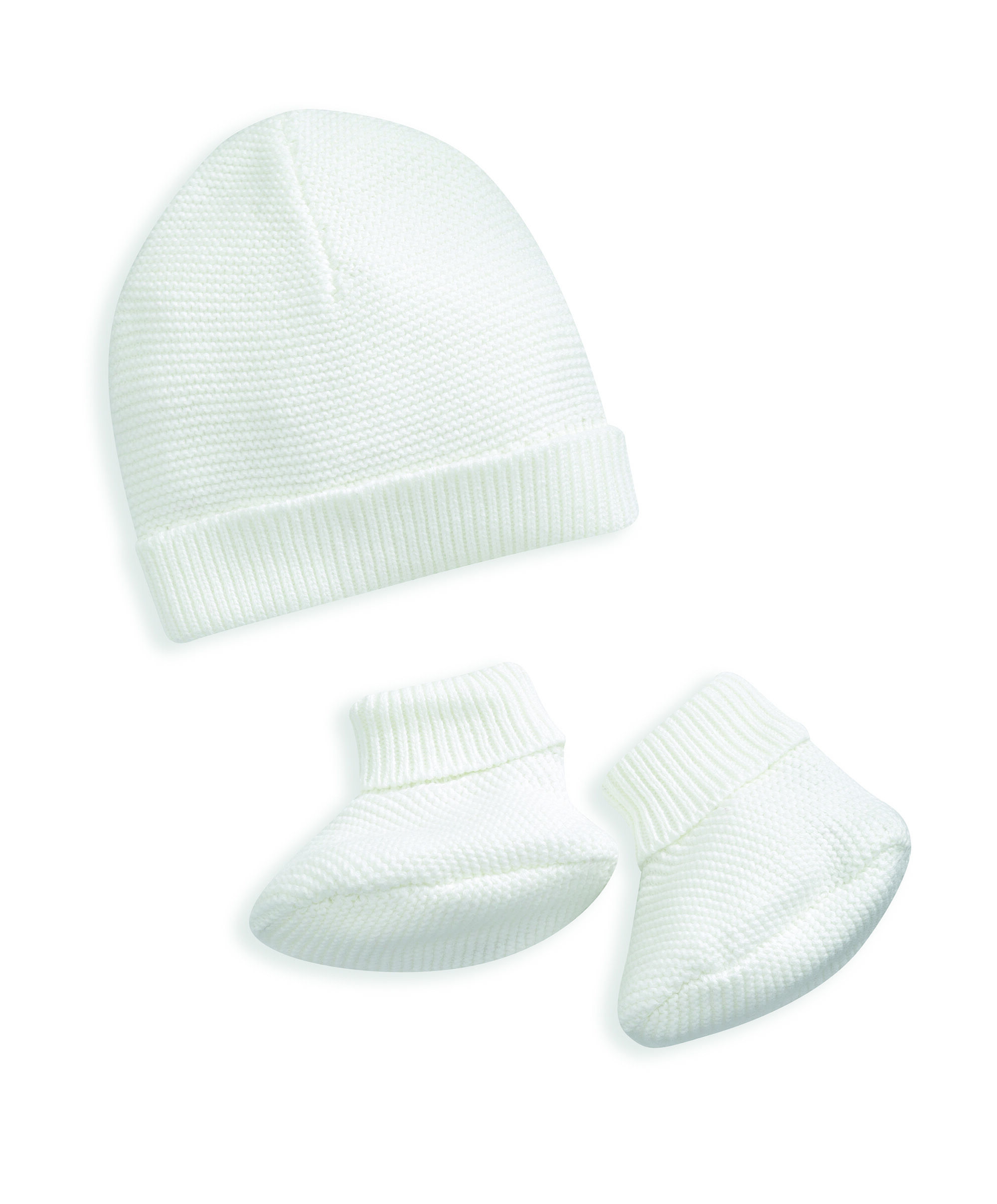 2 piece Fine Knit Hat & Booties Set image number 2