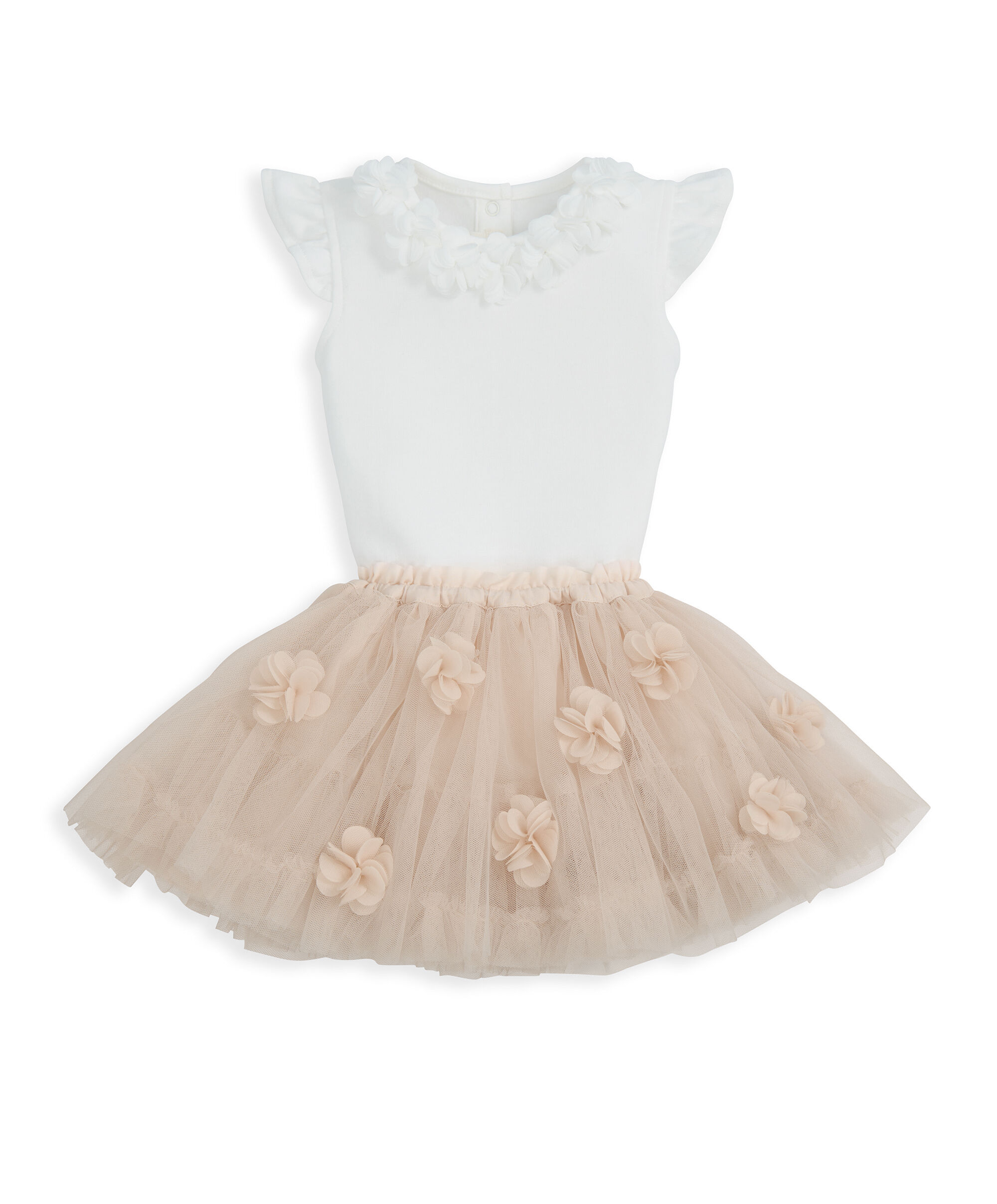 Floral Bodysuit & Tutu Outfit Set image number 2