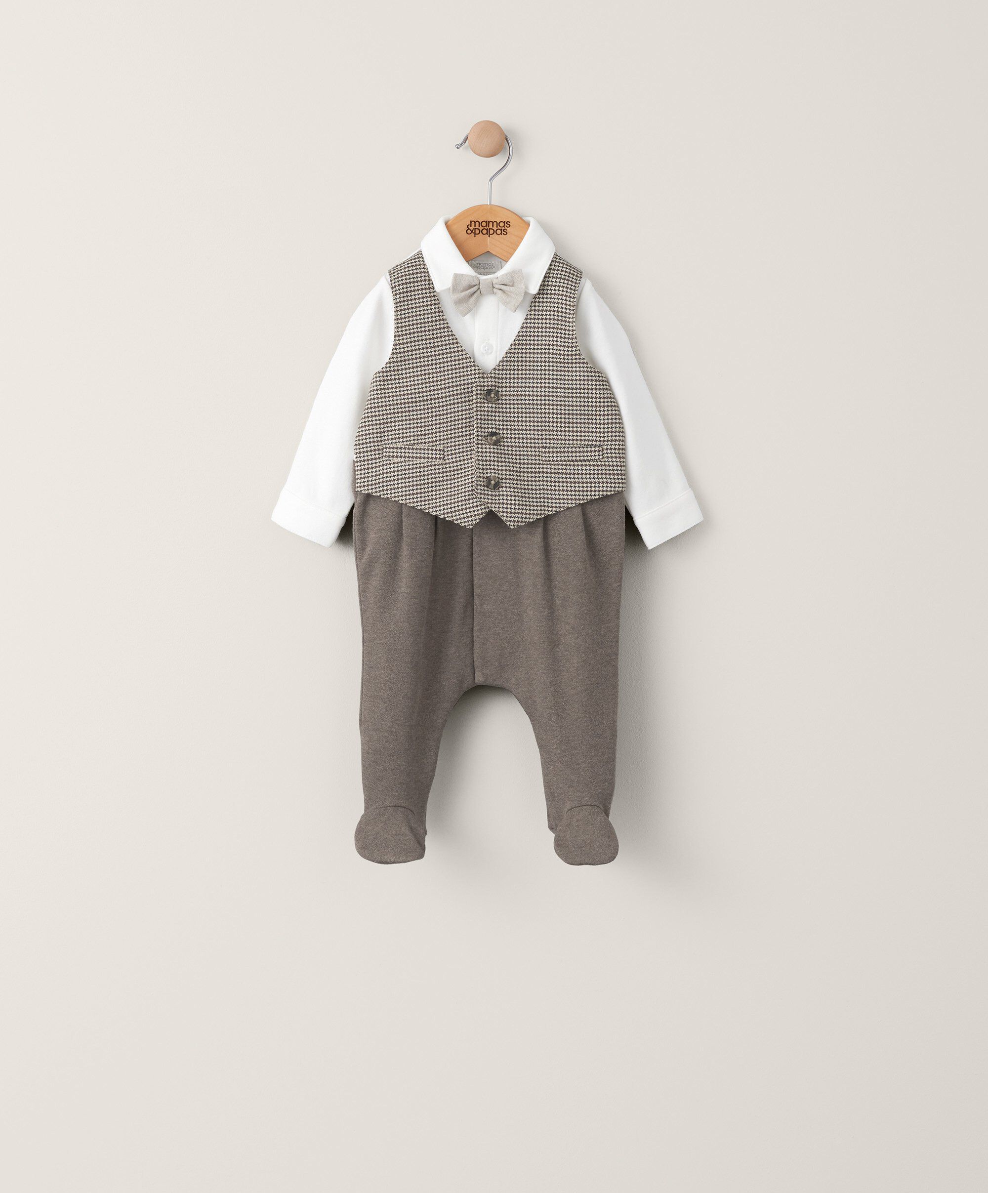 Buy Check Waistcoat All In One Baby Sleepsuits Multipack Mamas