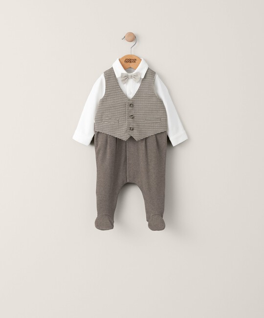 Buy Check Waistcoat All In One Baby Sleepsuits Multipack Mamas