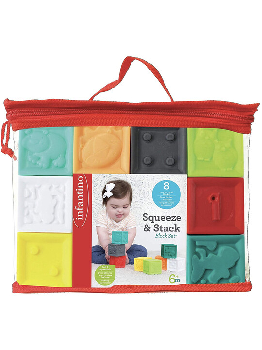 INFANTINO SQUEEZE & STACK BLOCK 8pcs image number 1