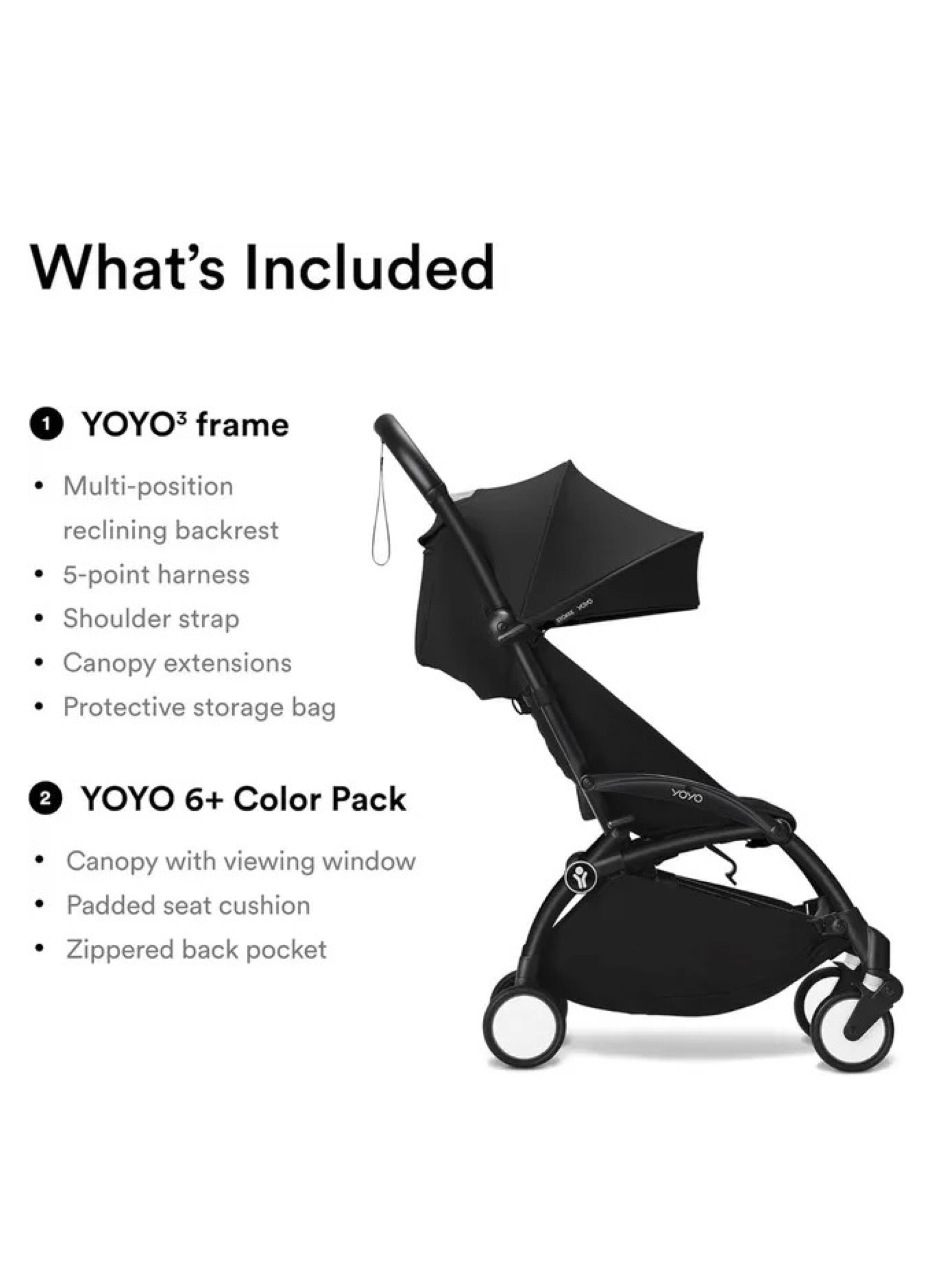 Stokke YOYO3 Black Frame with 6+ Color Pack Black (2 Pieces) image number 3