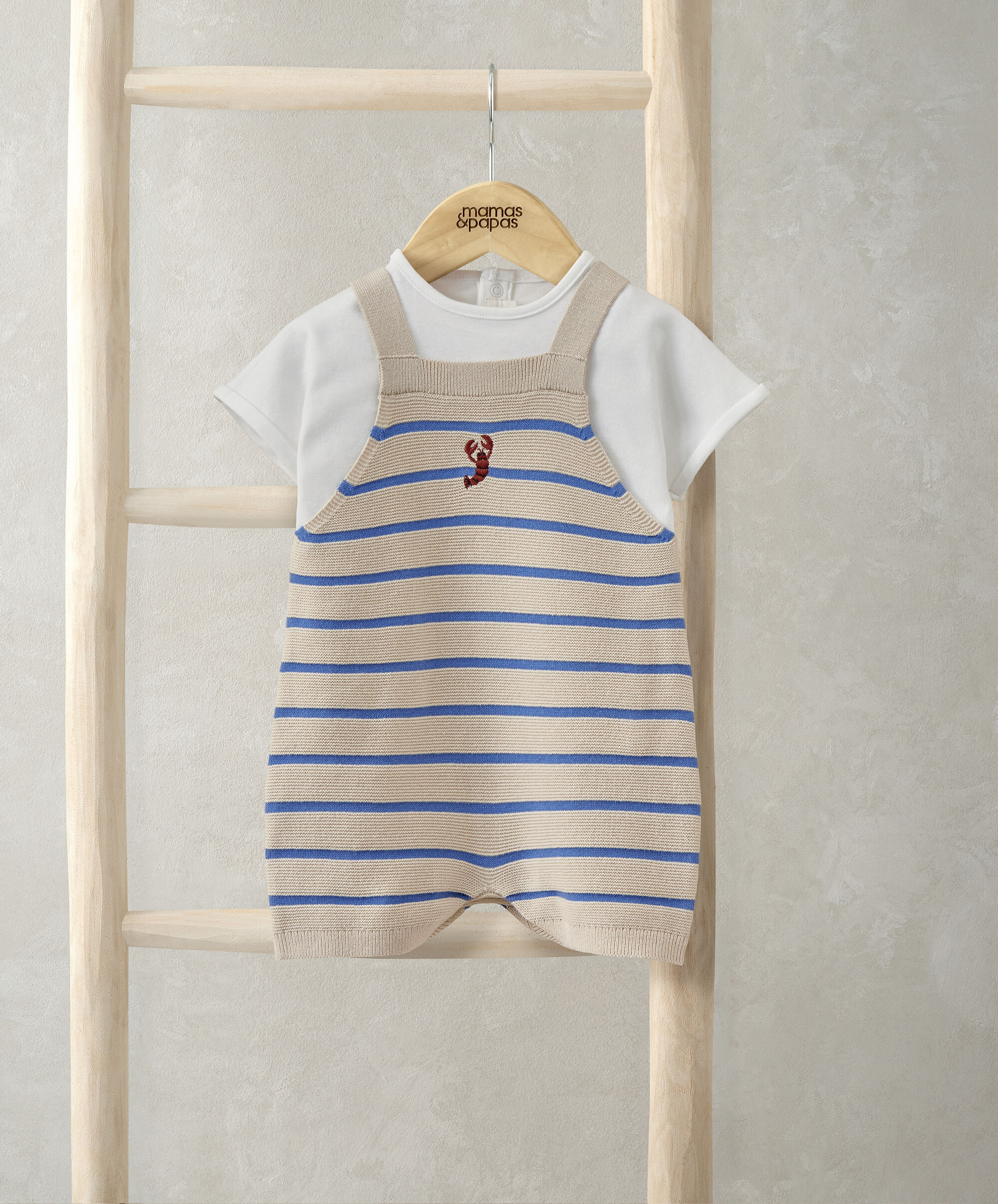 Knitted Dungarees & T-shirt Set image number 1