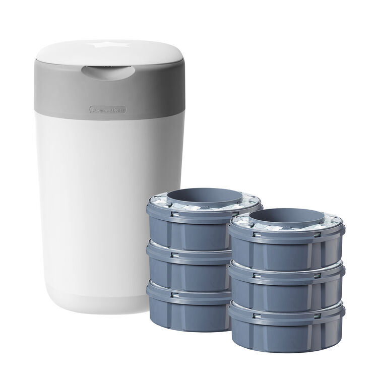 Tommee Tippee Twist and Click Advanced Nappy Disposal Sangenic + 6pcs Refill - White image number 3