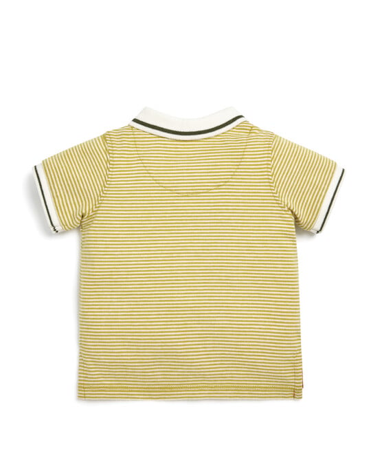 Short Sleeve Striped Polo Shirt image number 3