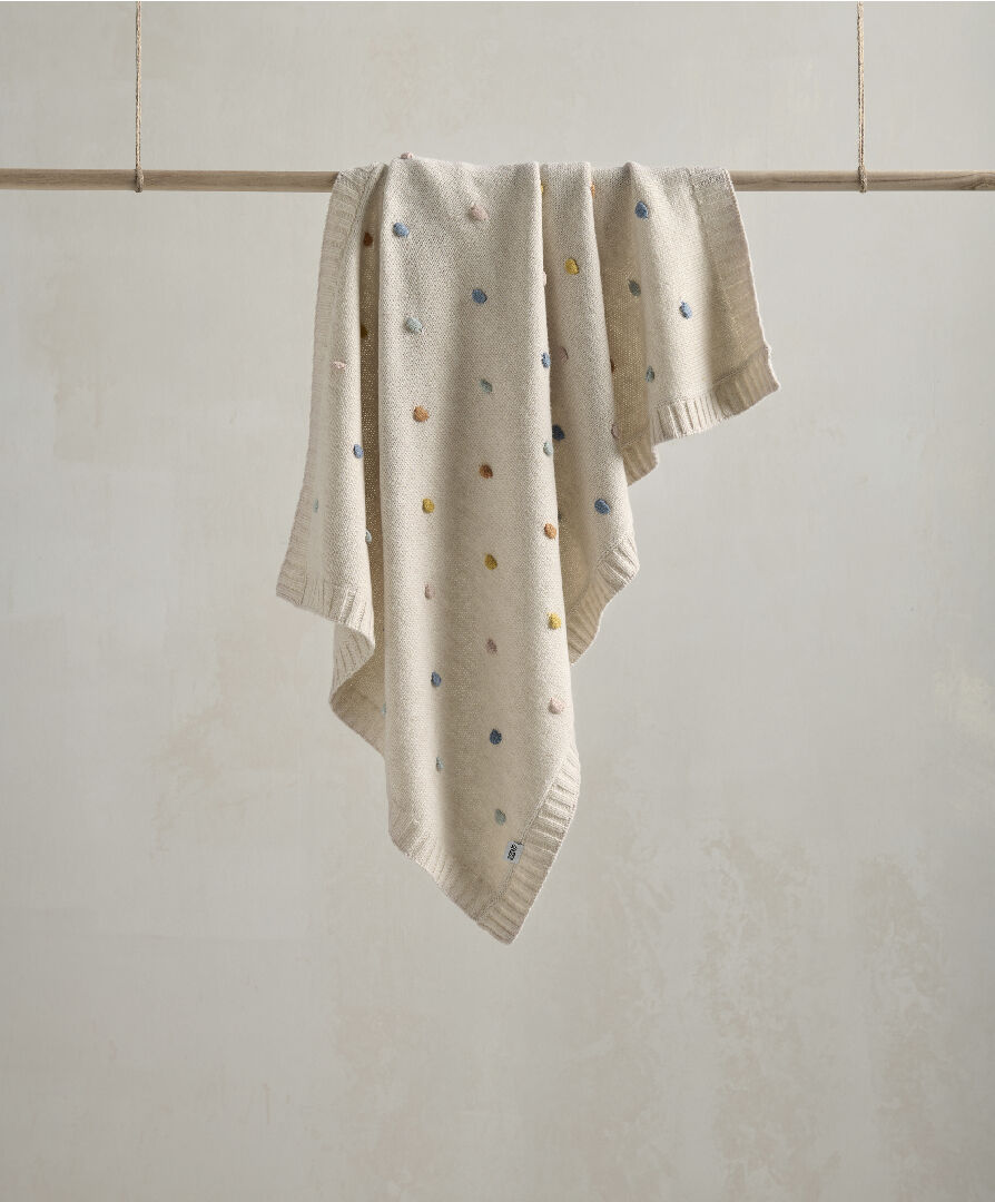 Knitted Bobble Blanket - Multicolour