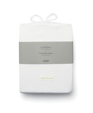2 Crib Fitted Sheets White