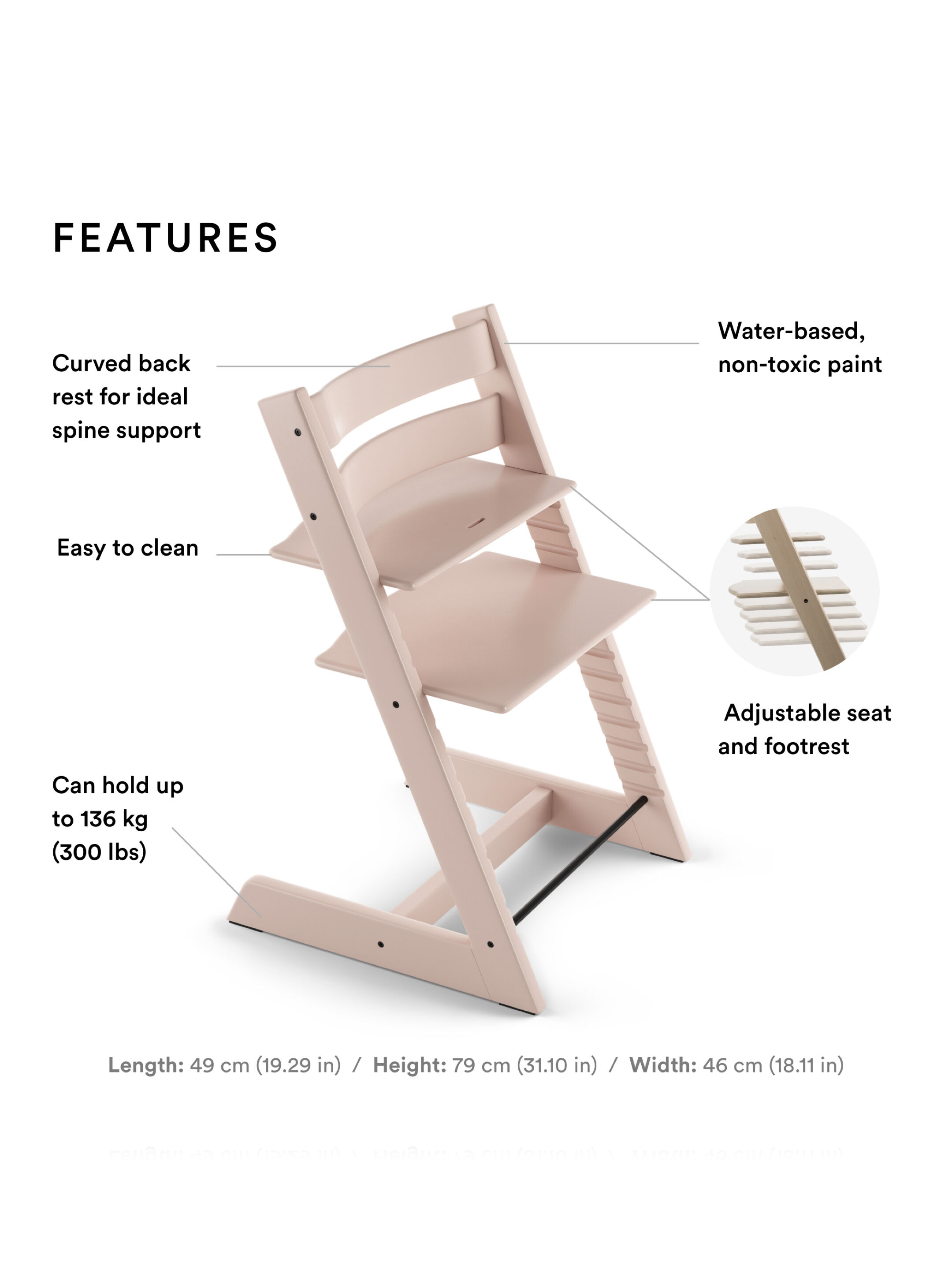 Stokke Tripp Trapp Chair - Serene Pink image number 2