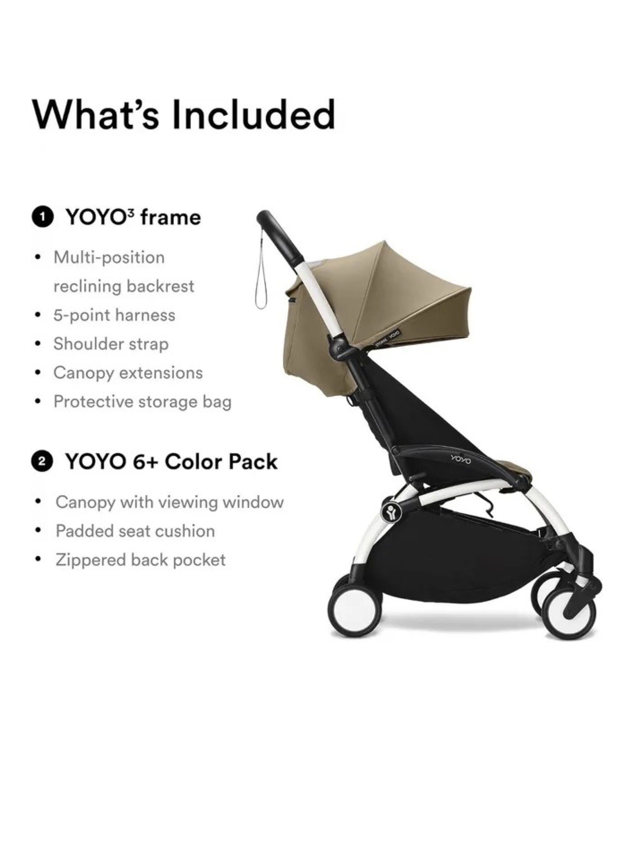 Stokke YOYO3 White Frame with 6+ Color Pack Toffee (2 Pieces) image number 3