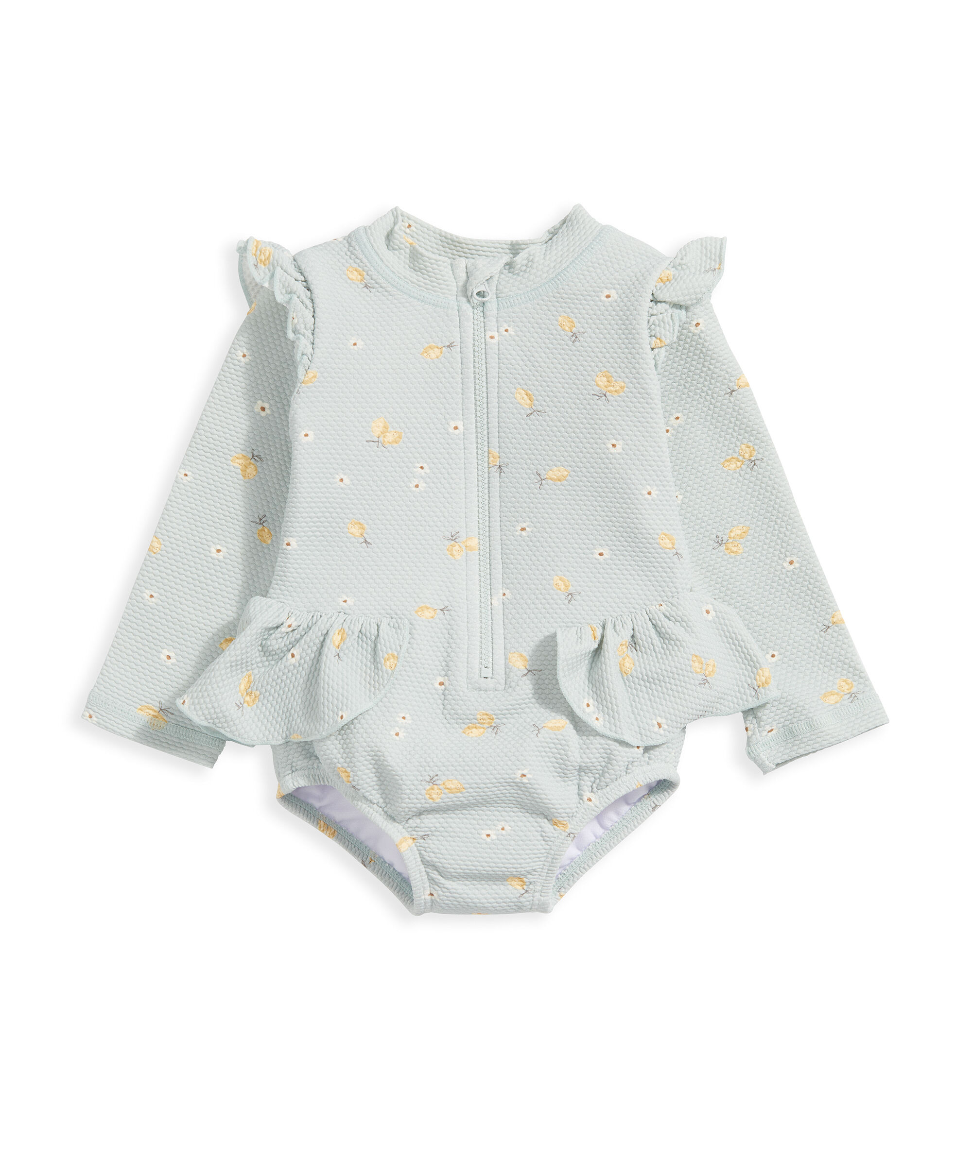 Long Sleeve Frill Swimwuit - Pink image number 2