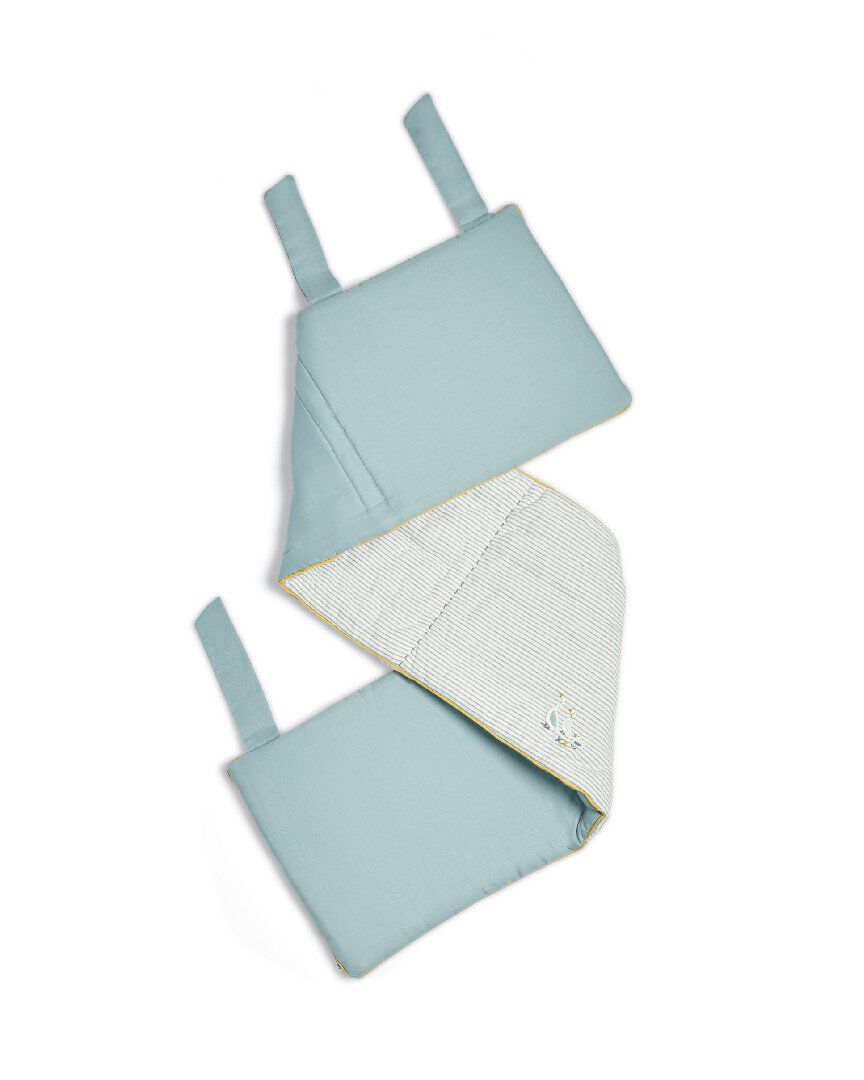 Welcome to the World Farm Cotbed Bumper - Blue & White image number 1