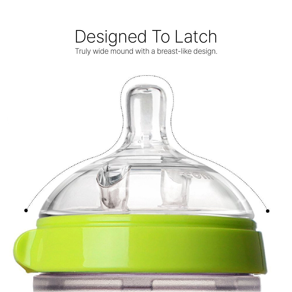 Comotomo Natural Feel Baby Feeding Bottle Green & White - 250 ml image number 5