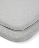 Lua Bedside Crib Bundle Beige with Mattress Protector & Fitted Sheets - Stripe / Grey image number 7