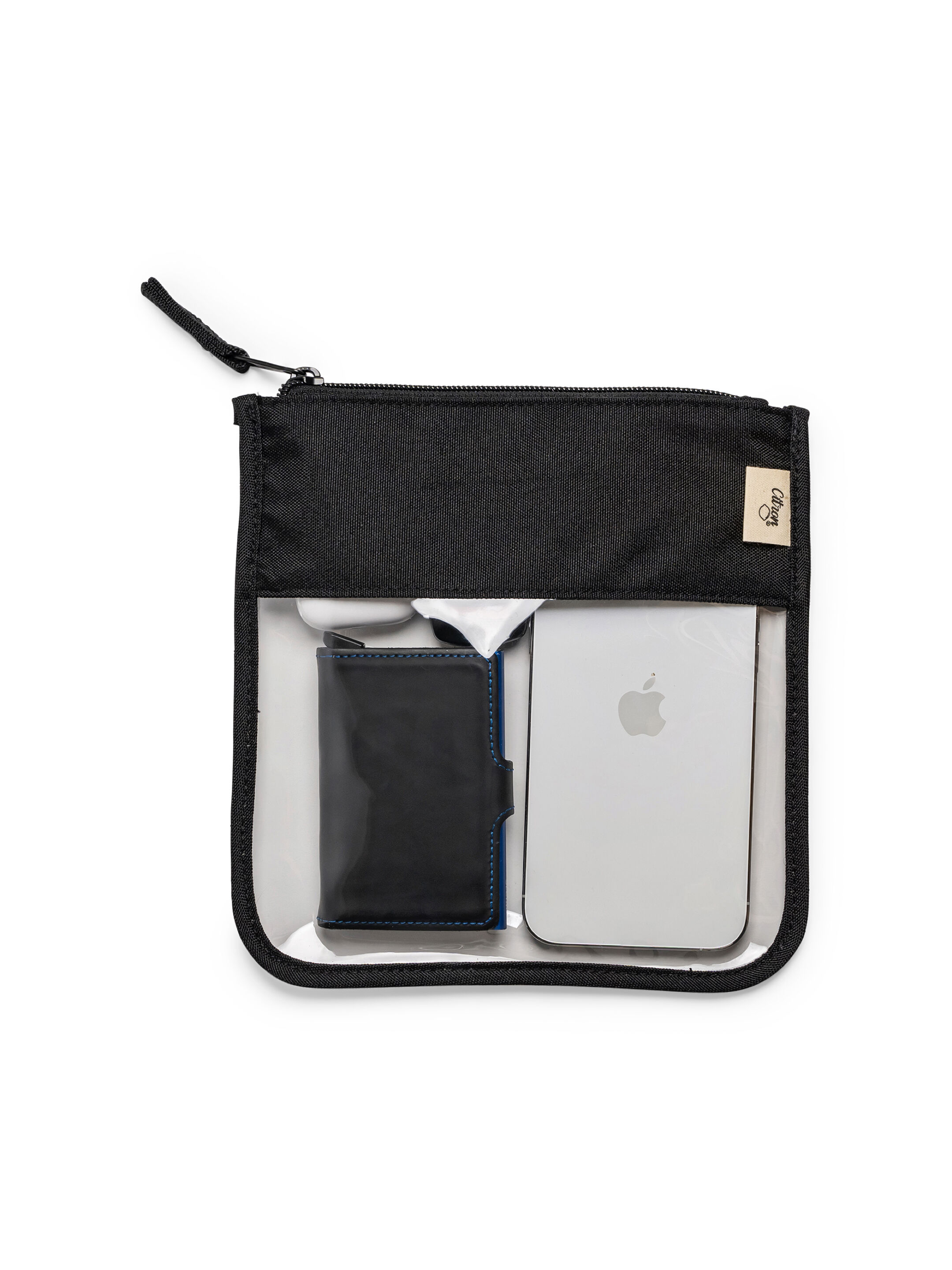 Clear Zipper Pouch Small - Black image number 3