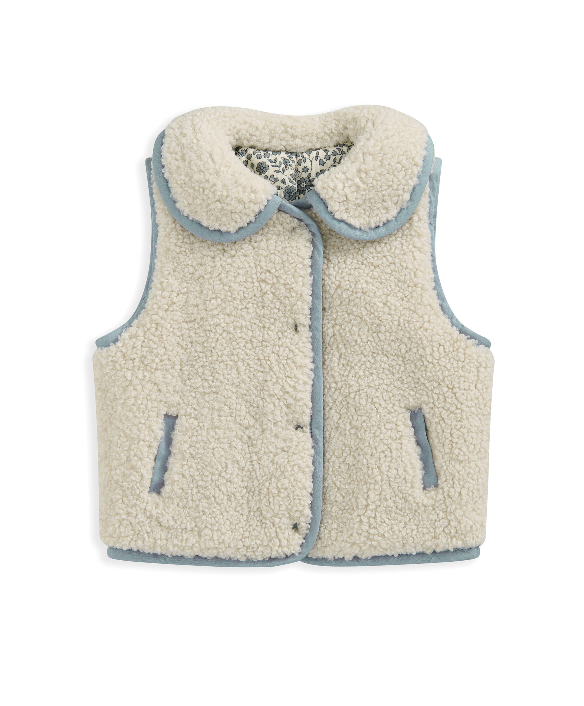 Reversible Floral Borg Gilet image number 2