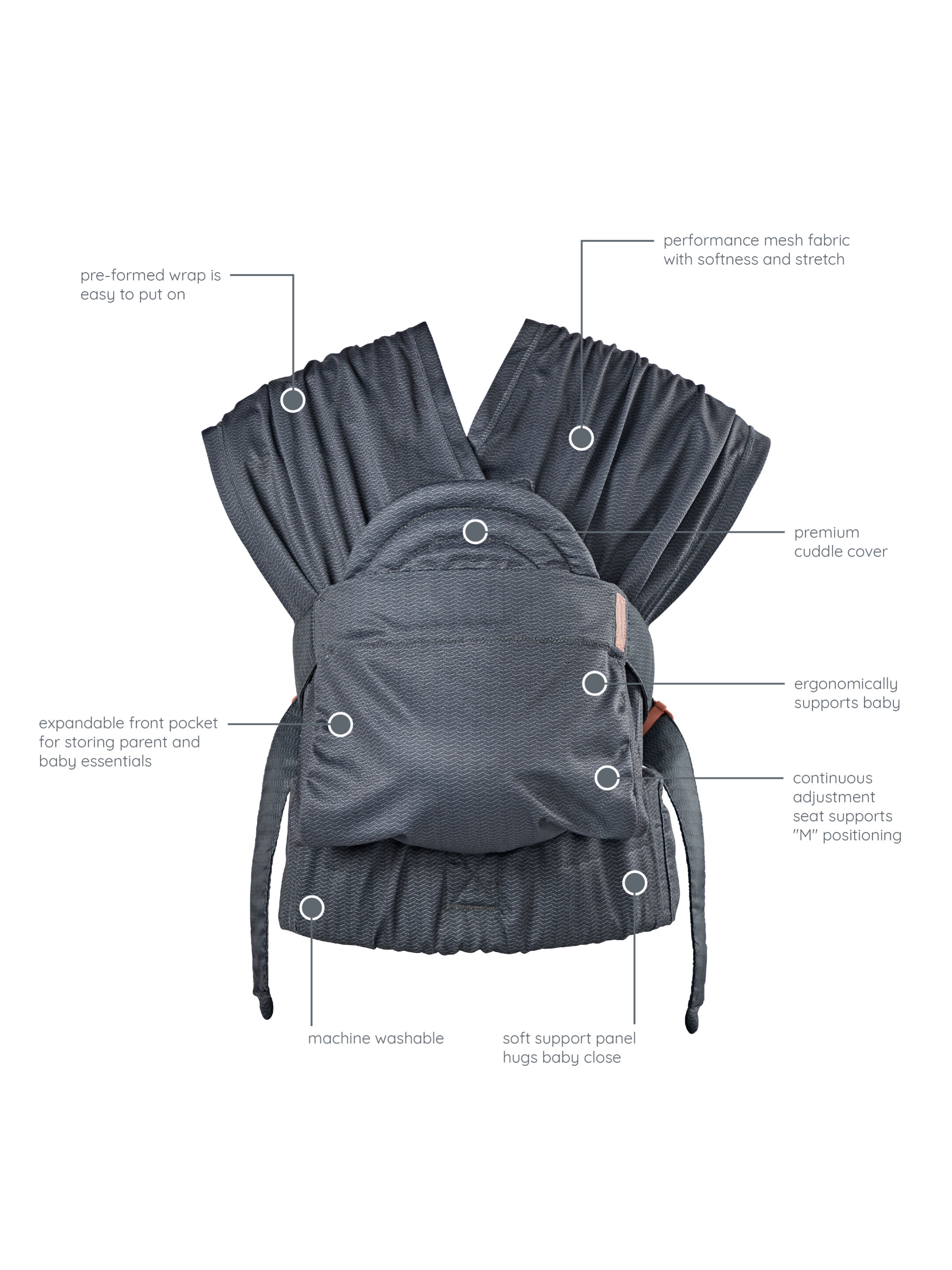 Infantino Hug & Cuddle Adjustable Hybrid Wrap Baby Carrier  image number 4