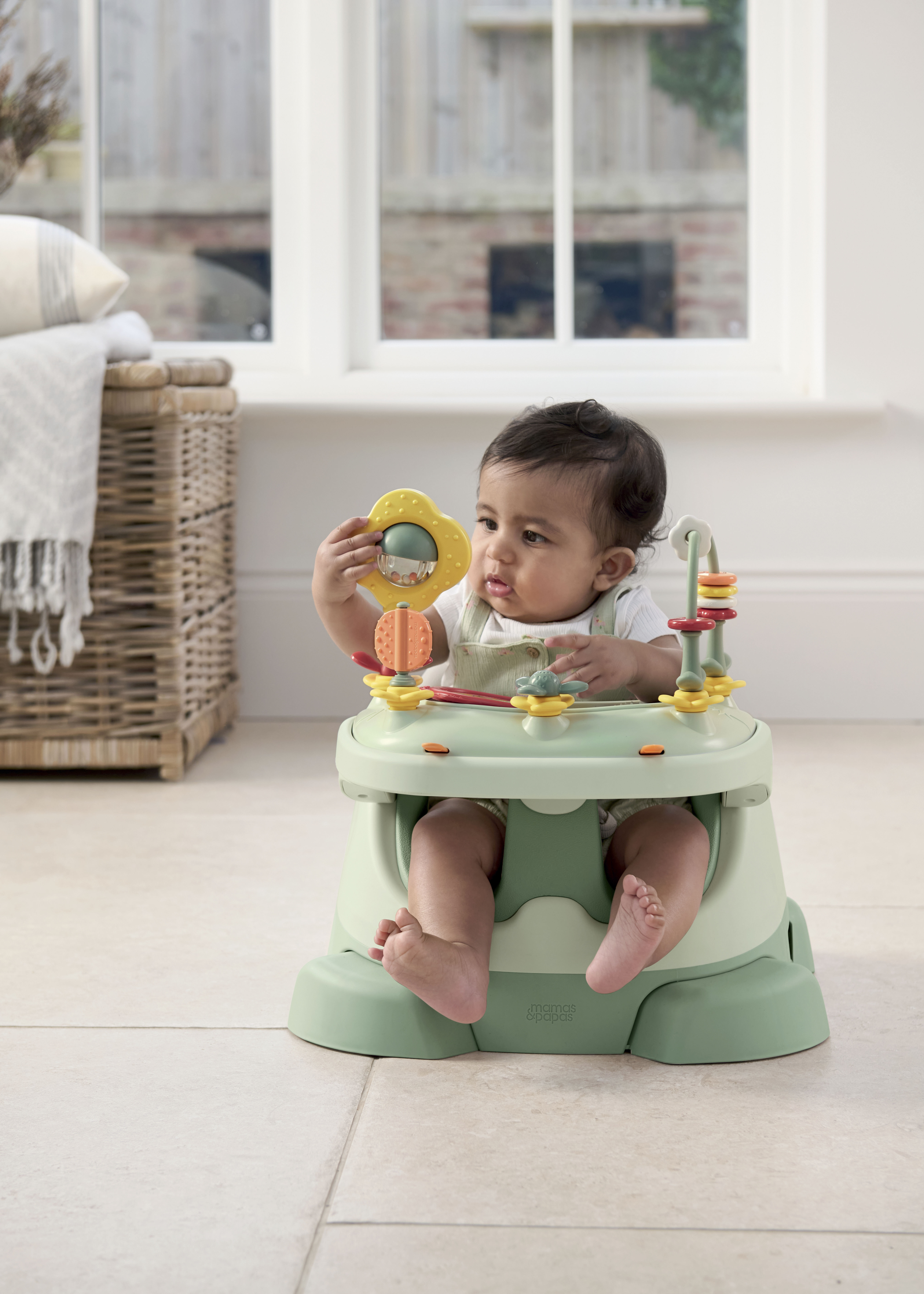 Bug 3-in-1 Floor & Booster Seat with Activity Tray - Eucalyptus image number 1