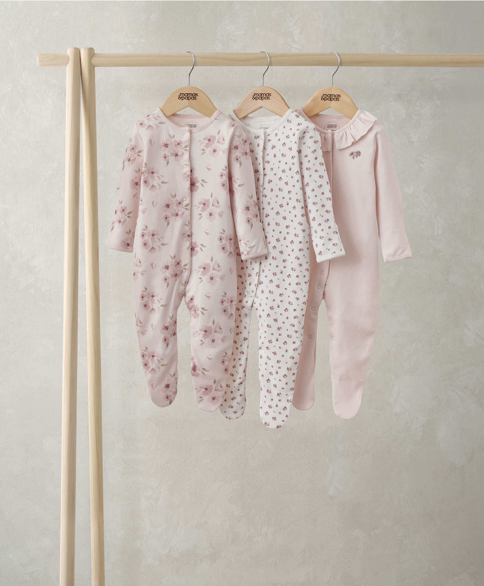 Watercolour Sleepsuits (Pack of 3)  image number 1