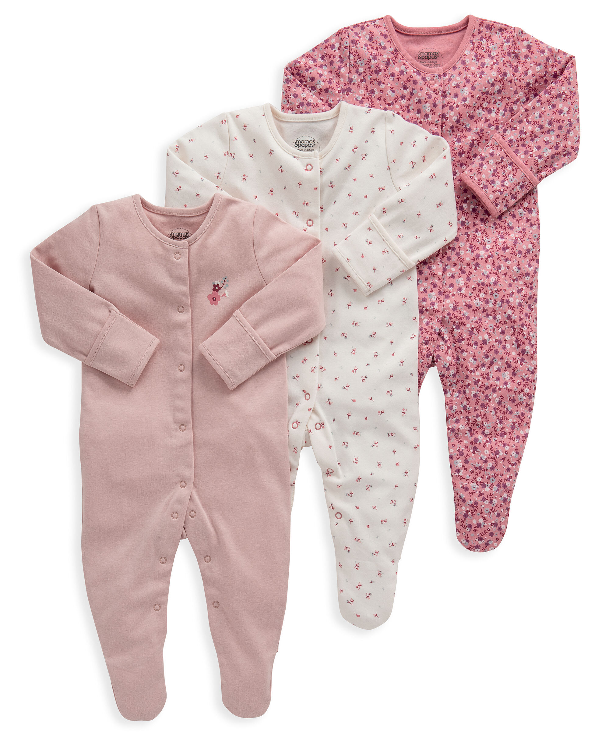 Buy Warm Floral Sleepsuits Pack Sets Outfits Mamas