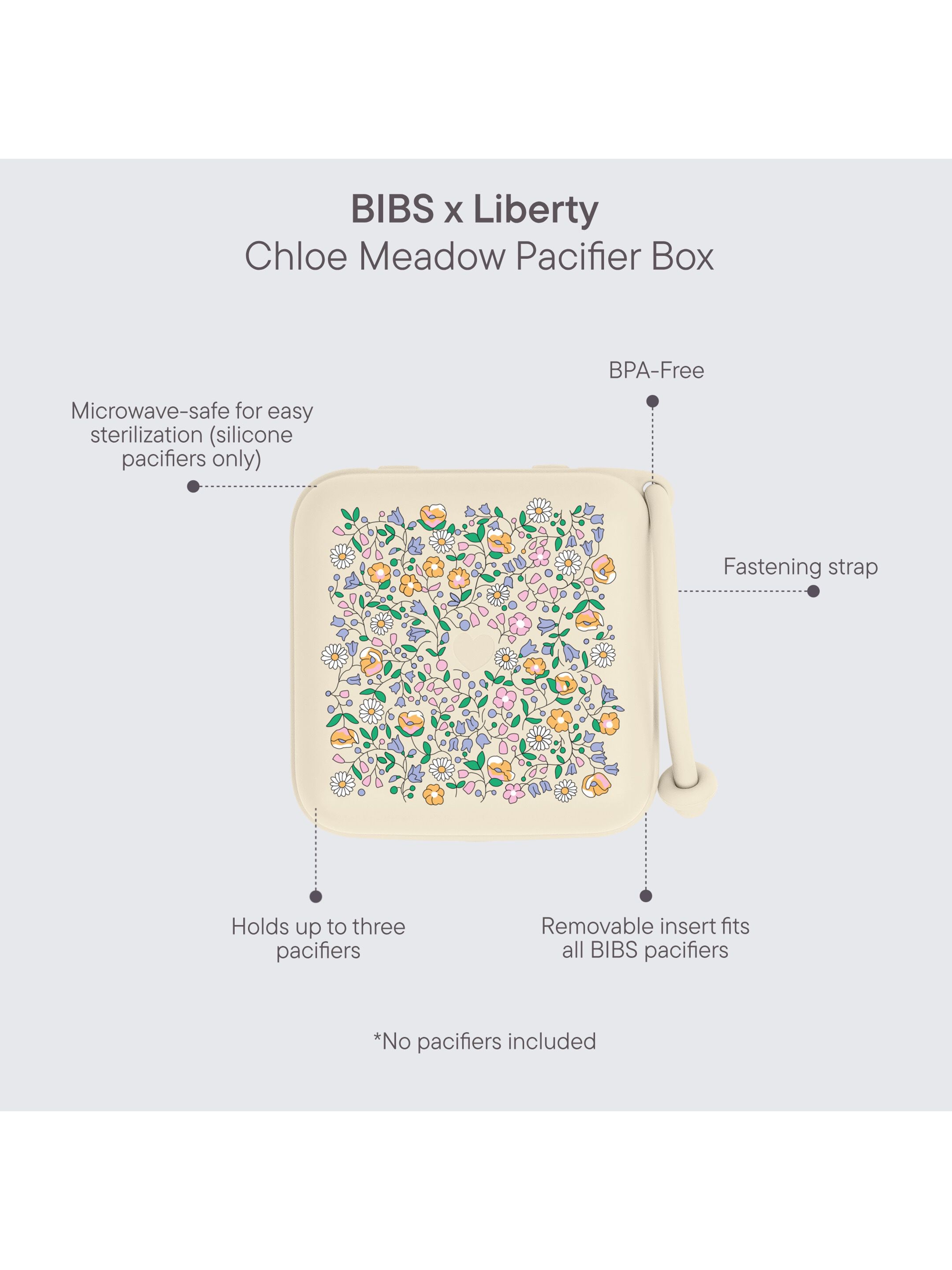 BIBS X Liberty Pacifier Box Chloe Meadow Ivory image number 3