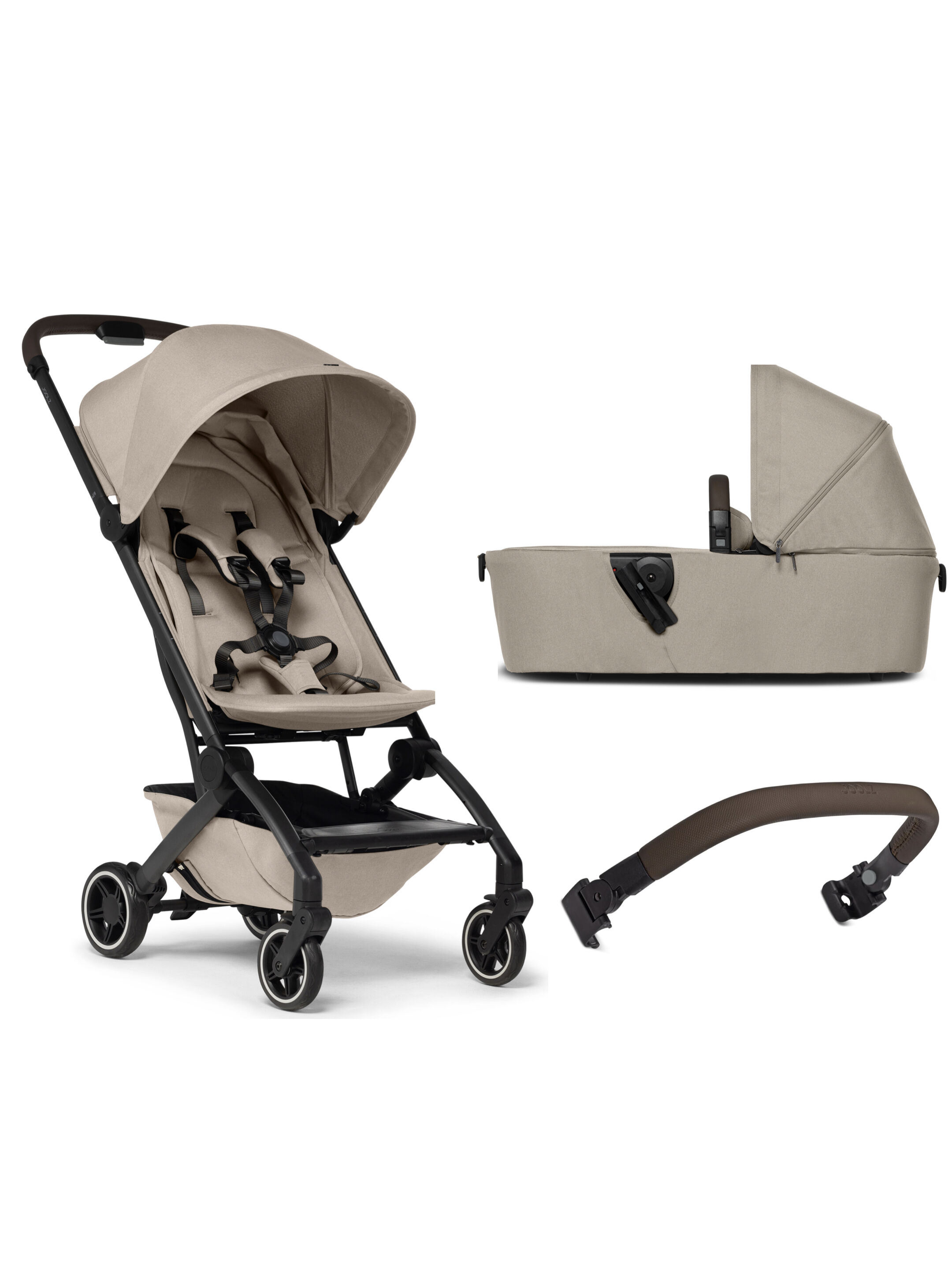 Joolz Aer Stroller with Carrycot Bundle and Bumper Bar (3 Pieces) - Sandy Taupe image number 1