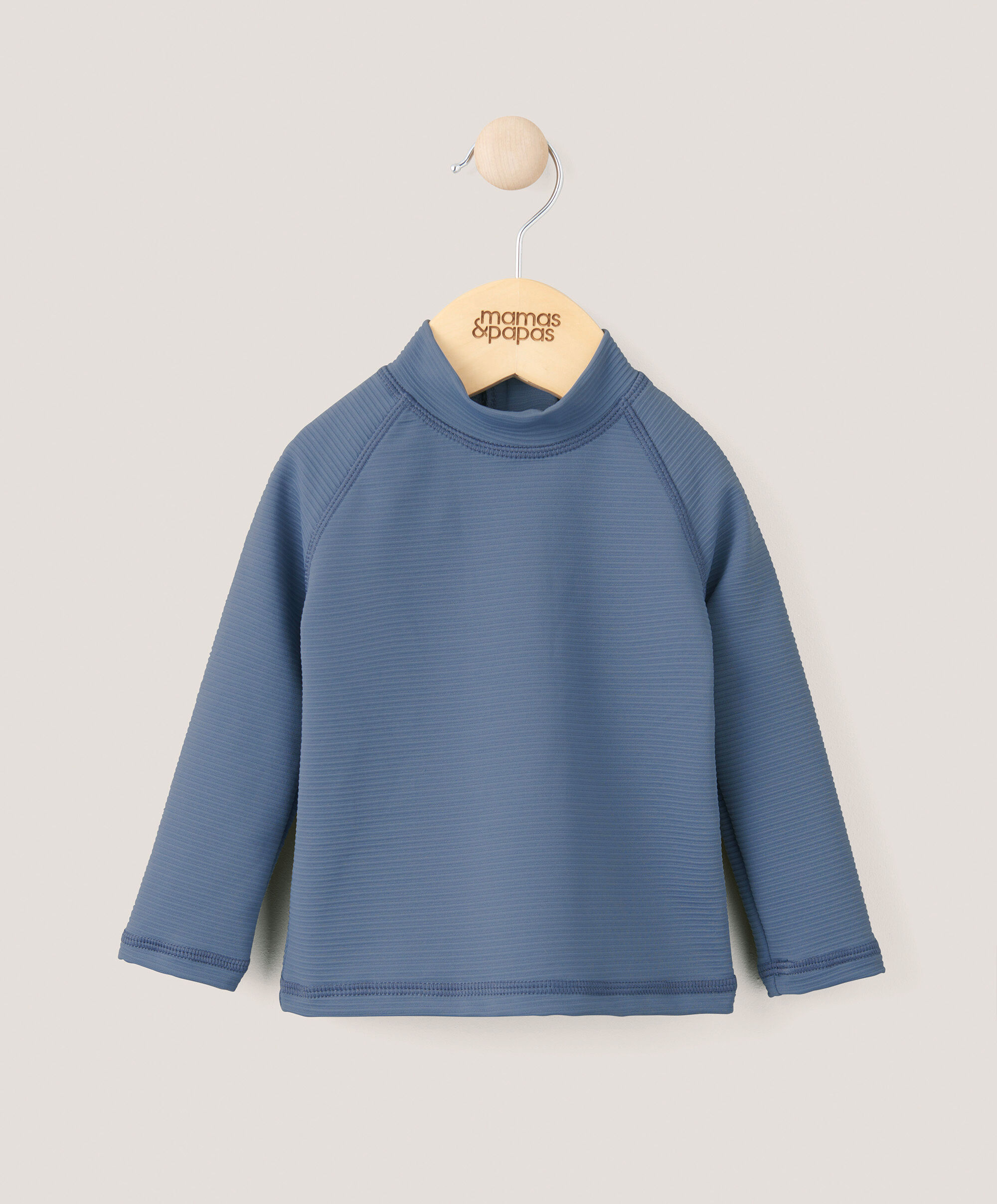 Ribbed Rash Top Swimwear - Blue image number 1