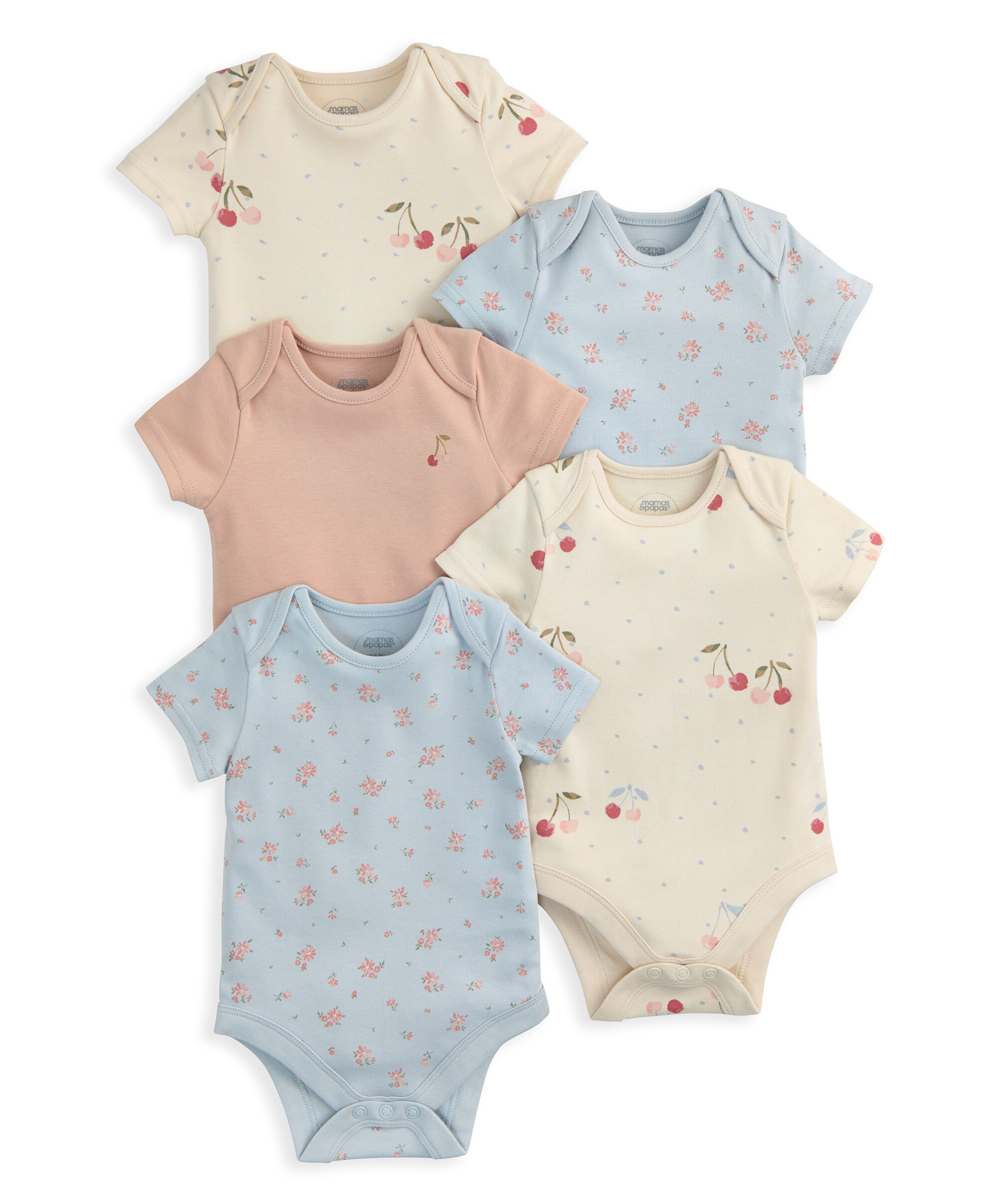 Cherries Short Sleeve Bodysuits (Pack of 5)  image number 2