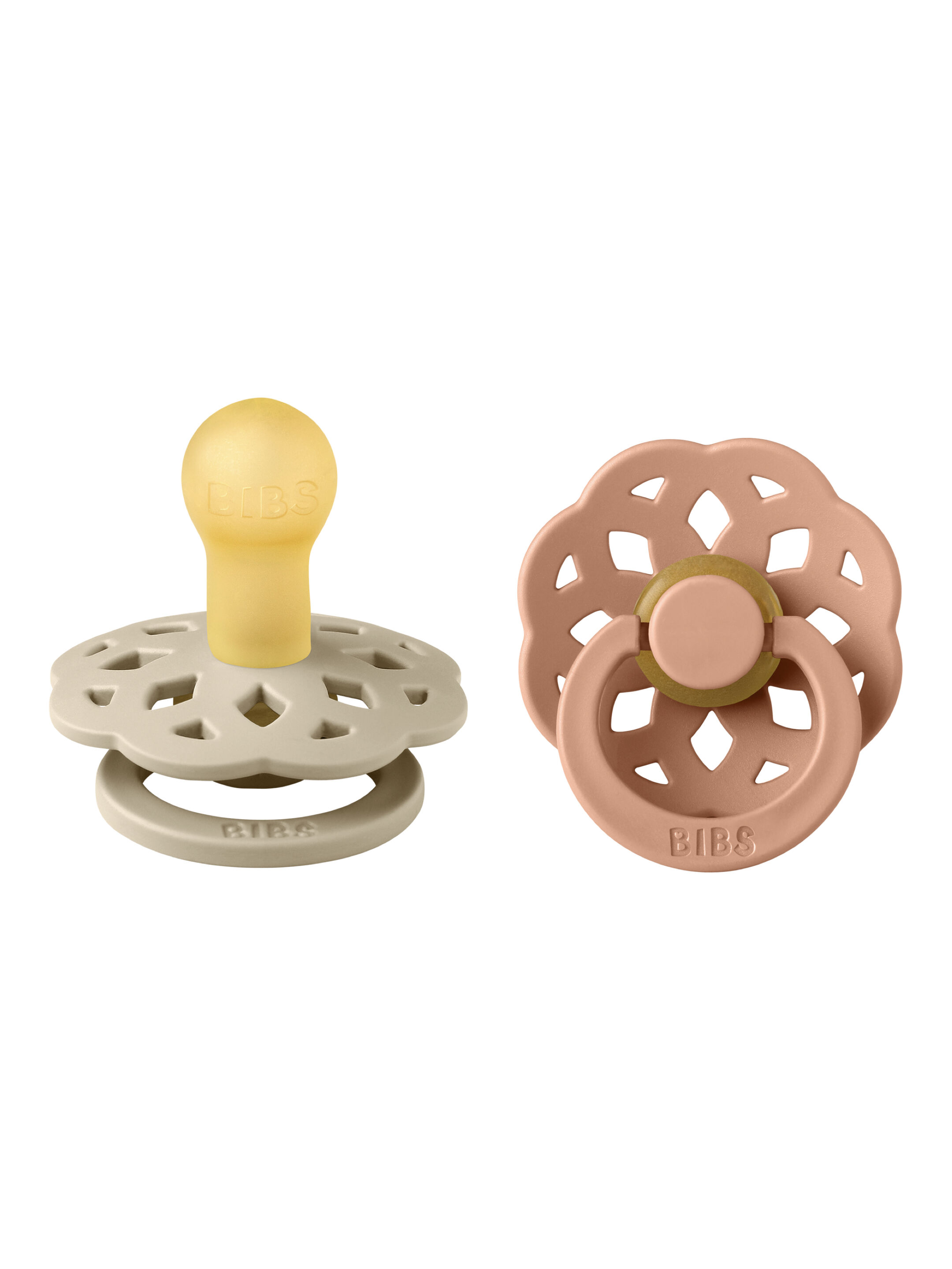 Bibs Boheme Pacifier 2 Pack Latex S1 - Vanilla / Peach image number 1