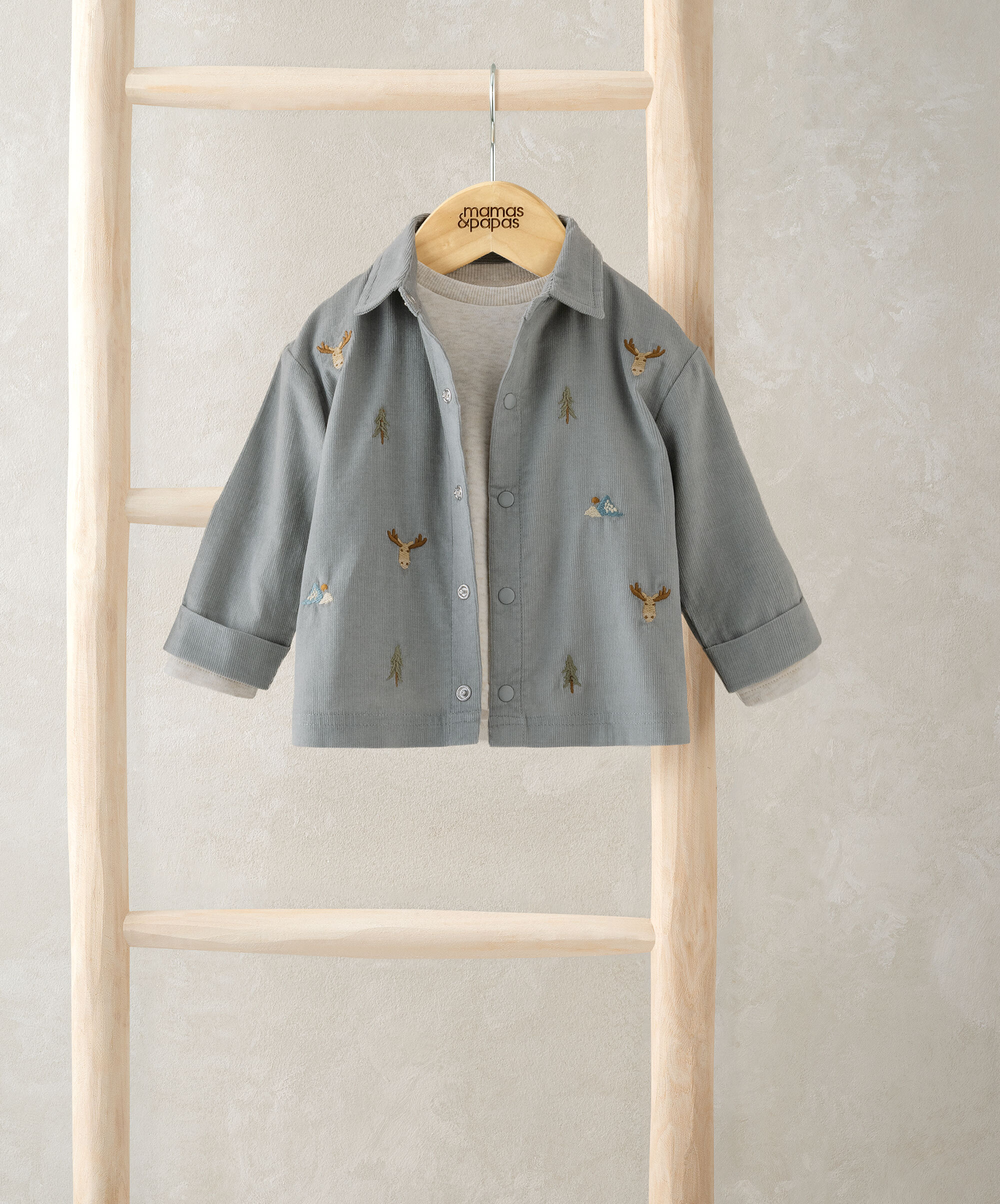 Cord Shirt & T-shirt Outfit Set image number 1