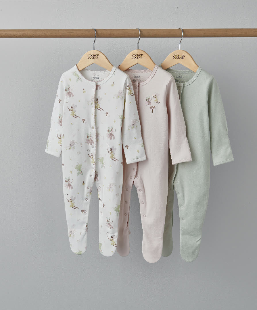 3 Pack Fairy Garden Sleepsuits image number 1