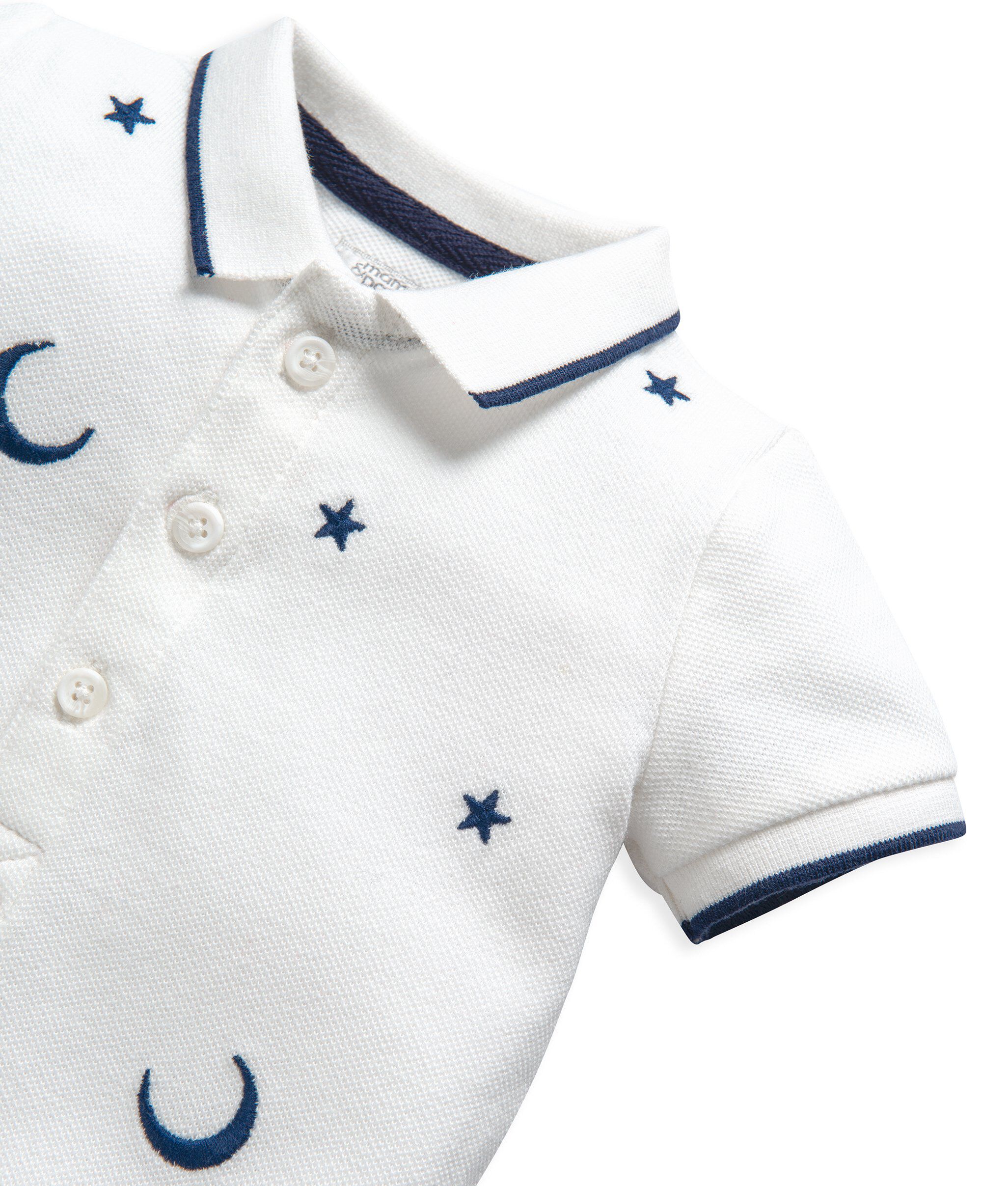 Embroidered Pique Romper image number 3