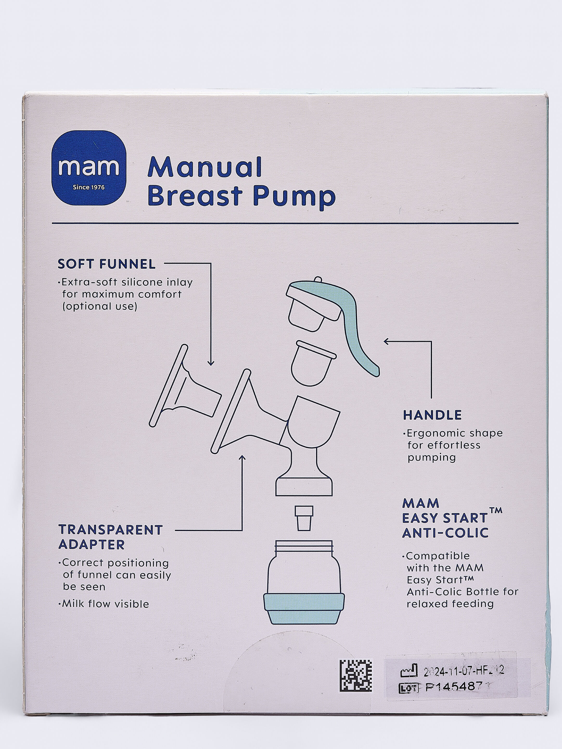 Mam Baby Breast Pump Manual Silicone Breastfeeding - 0 M+ |  Green - Pack of 1 image number 6