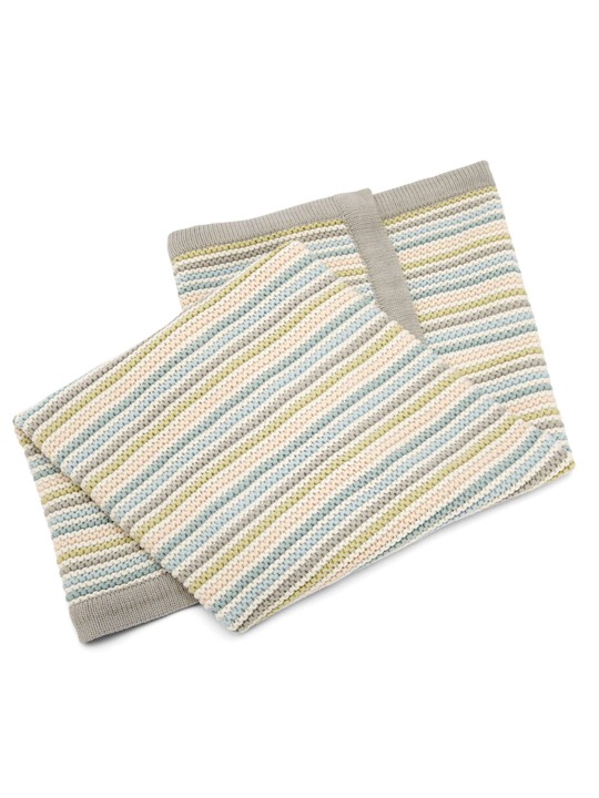 Small Knitted Blanket - Stripe Pastel image number 3