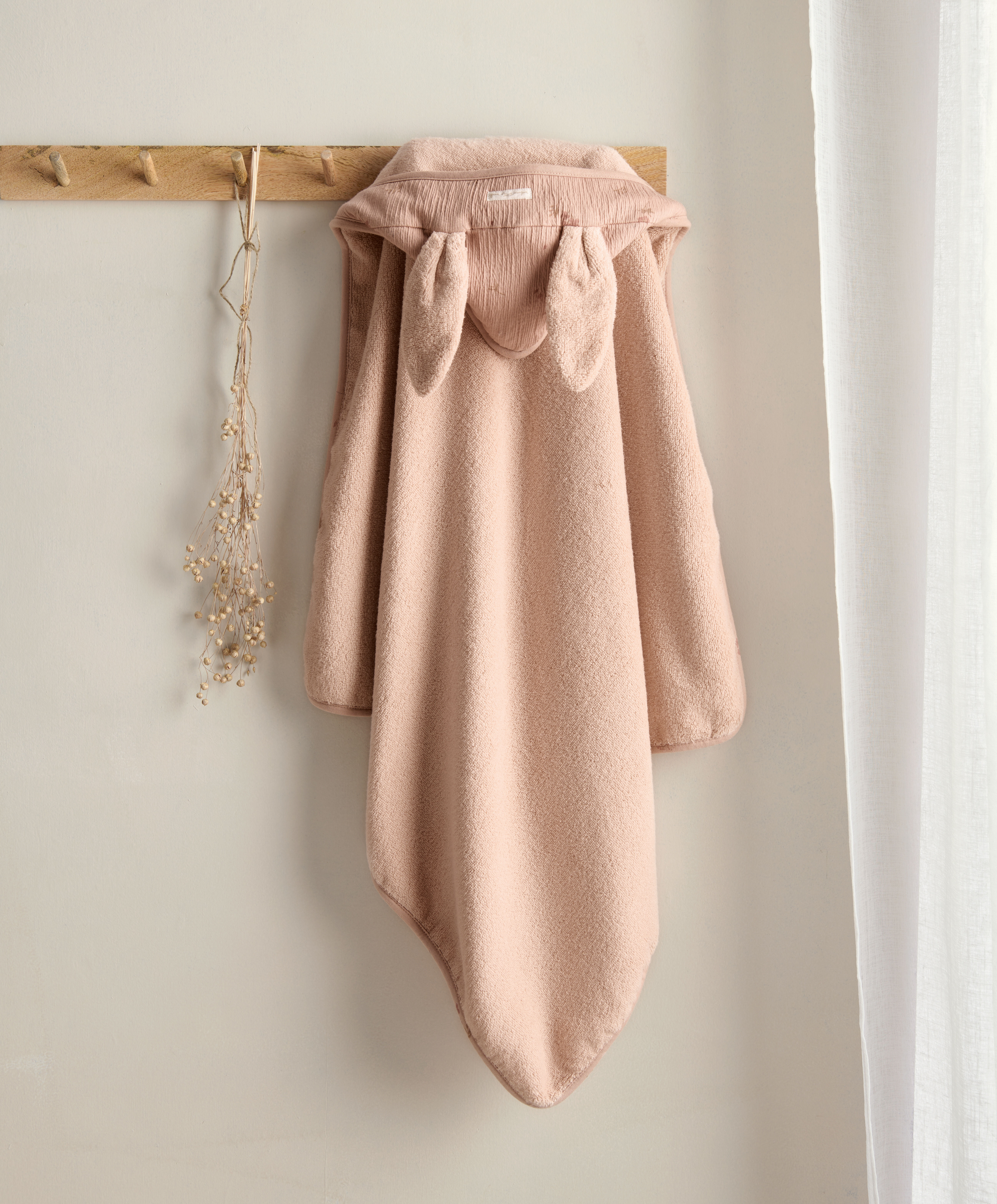 Hooded Baby Towel - Pink Bunny