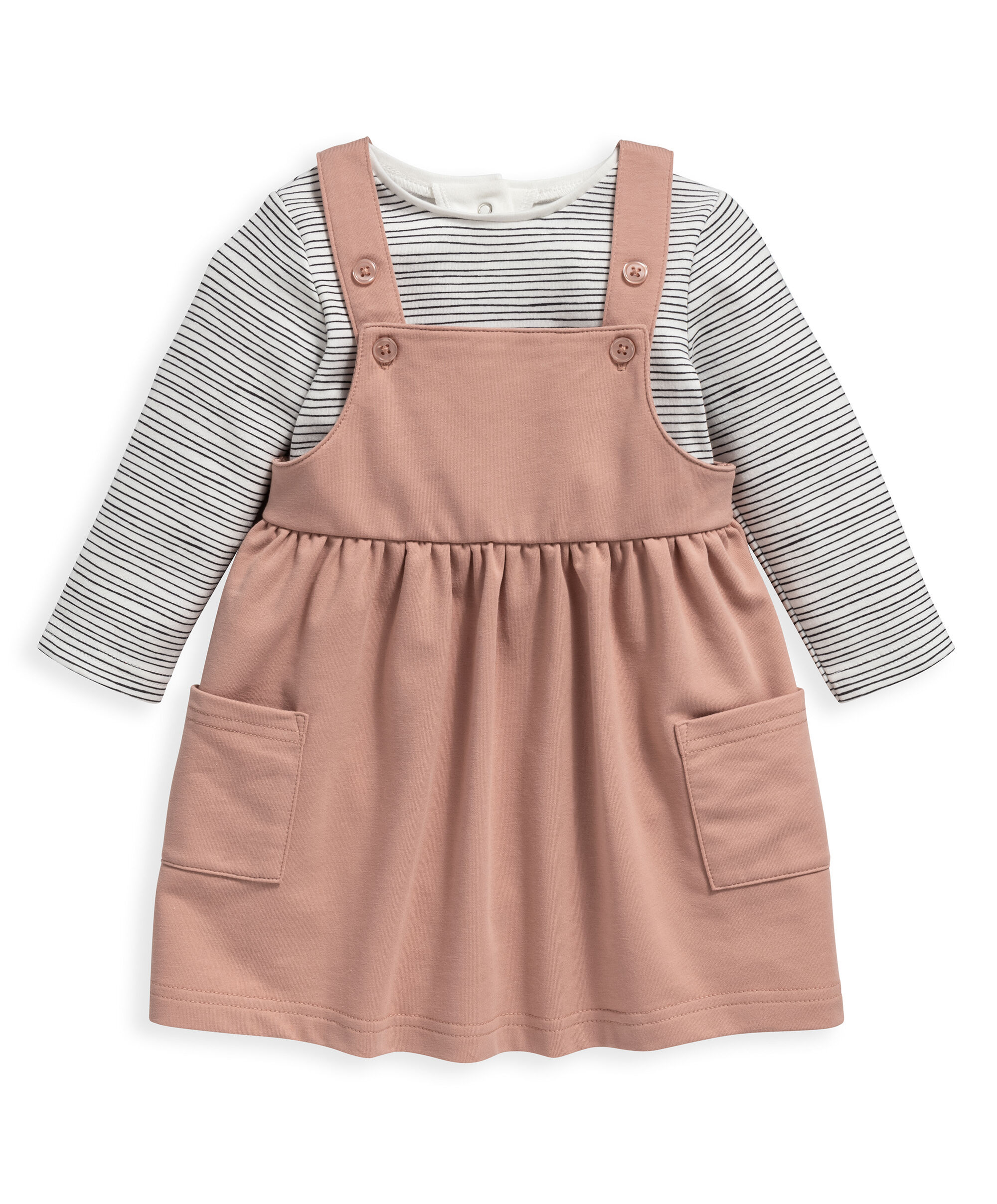 2 Piece Pink Pinafore Dress image number 1