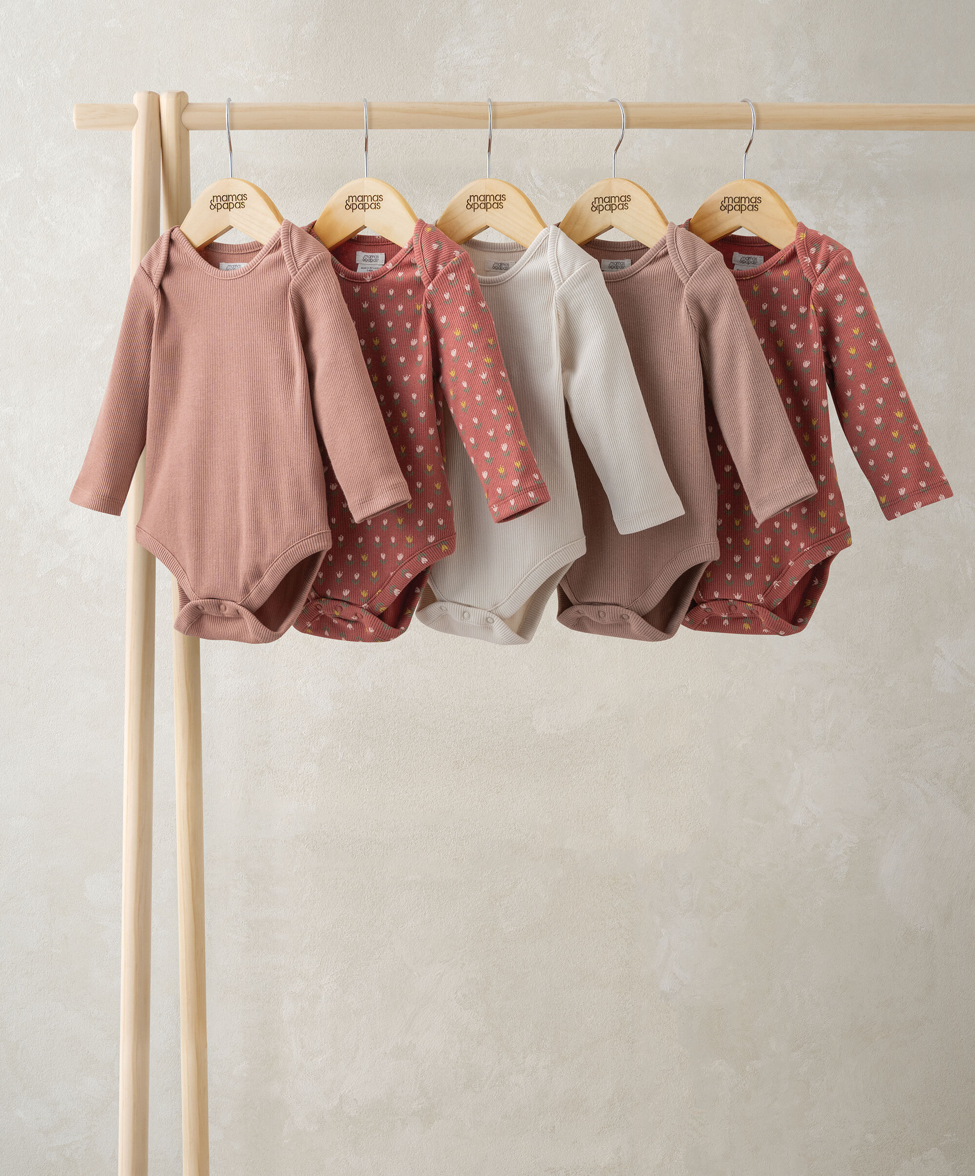 Long Sleeve Bodysuits (Pack of 5) - Envelope Neck