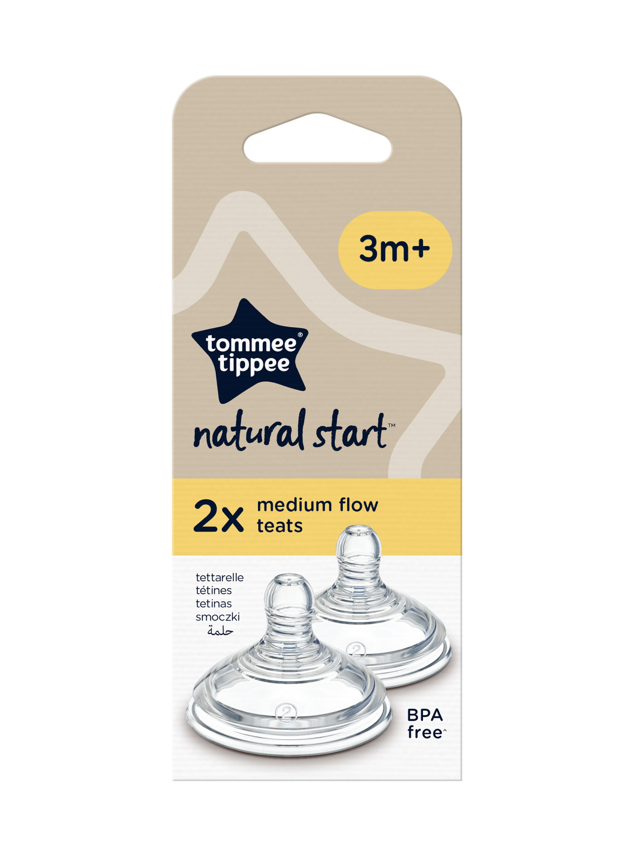Tommee Tippee Natural Start Medium Flow Teat (Pack of 2) image number 1