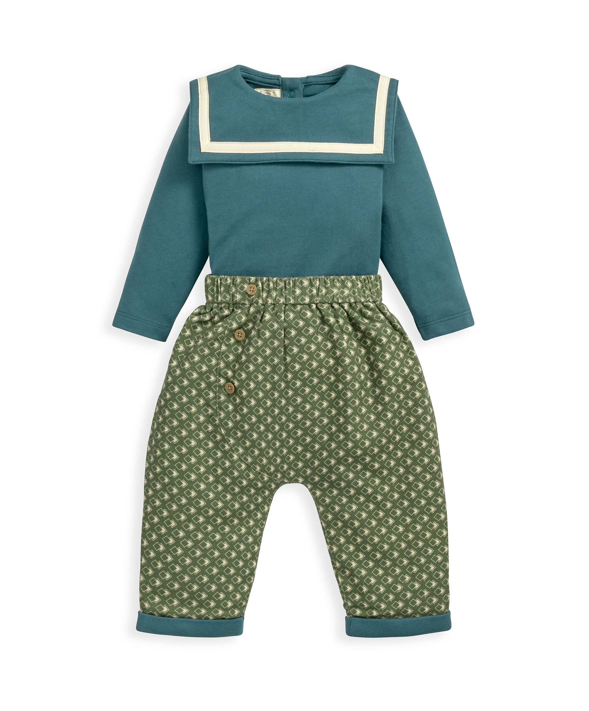 Laura Ashley Sailor Bodysuit &amp; Trousers image number 2