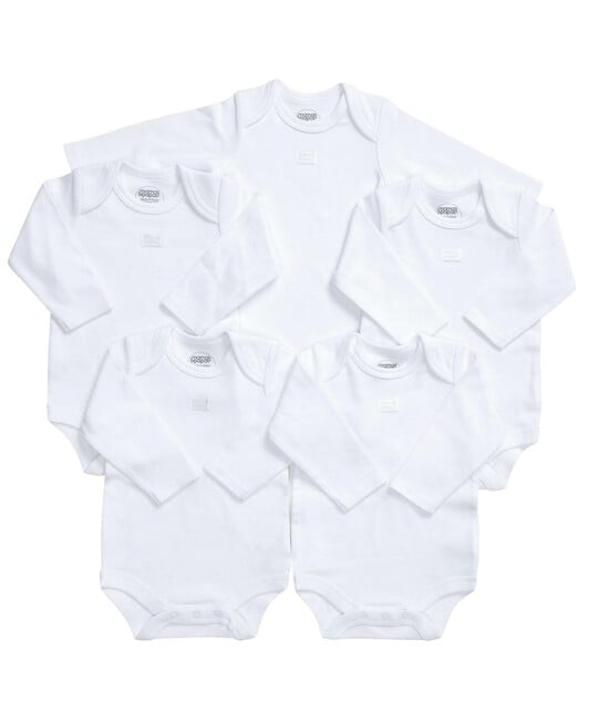 Cotton Long Sleeve Bodysuits 5 Pack image number 8